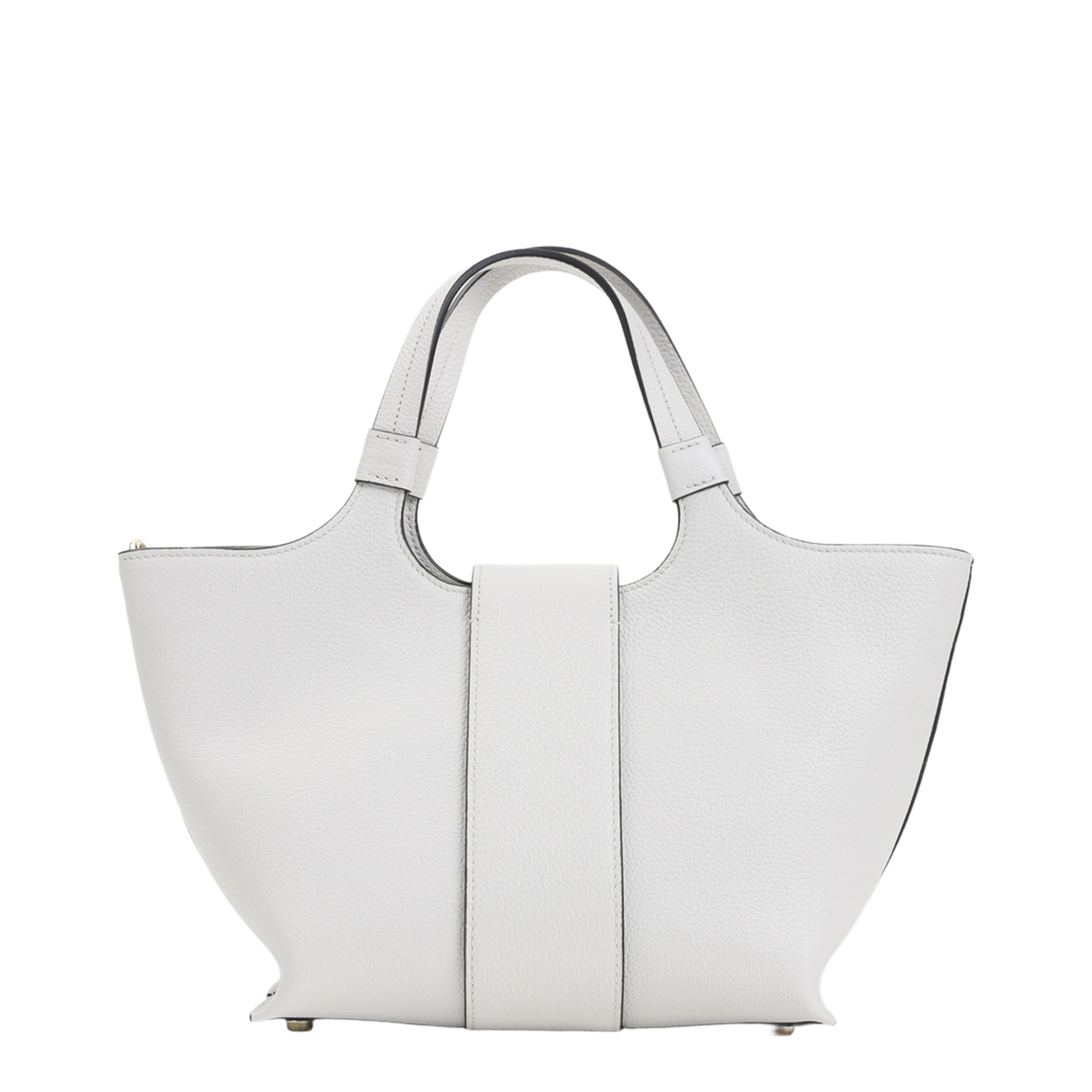 Belle Vivier Mini Calfskin Shopping Bag - White - Image 4