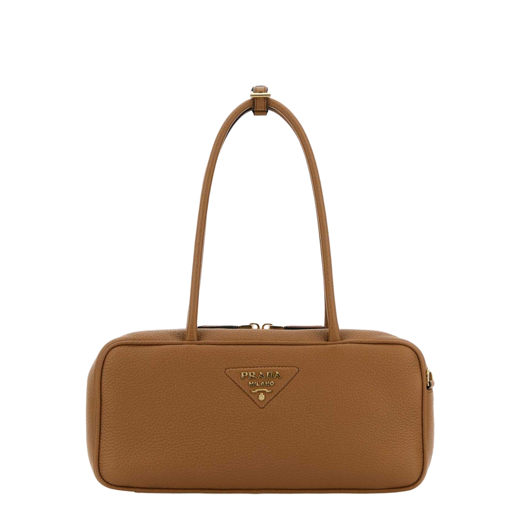 Leather Shoulder Bags - Caramel - Image 1