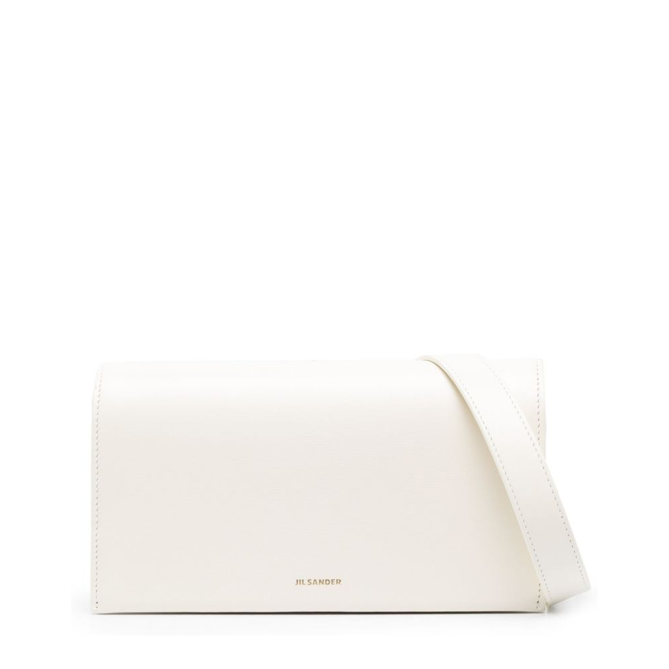 Logo Stamp Leather Shoulder Bag - Ivory - Image 1