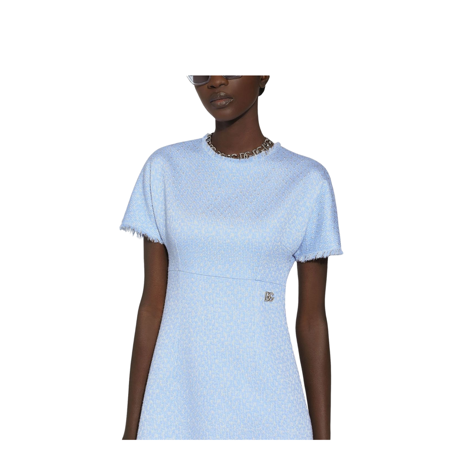 Raschel Tweed Midi Dress with Logo - Image 3