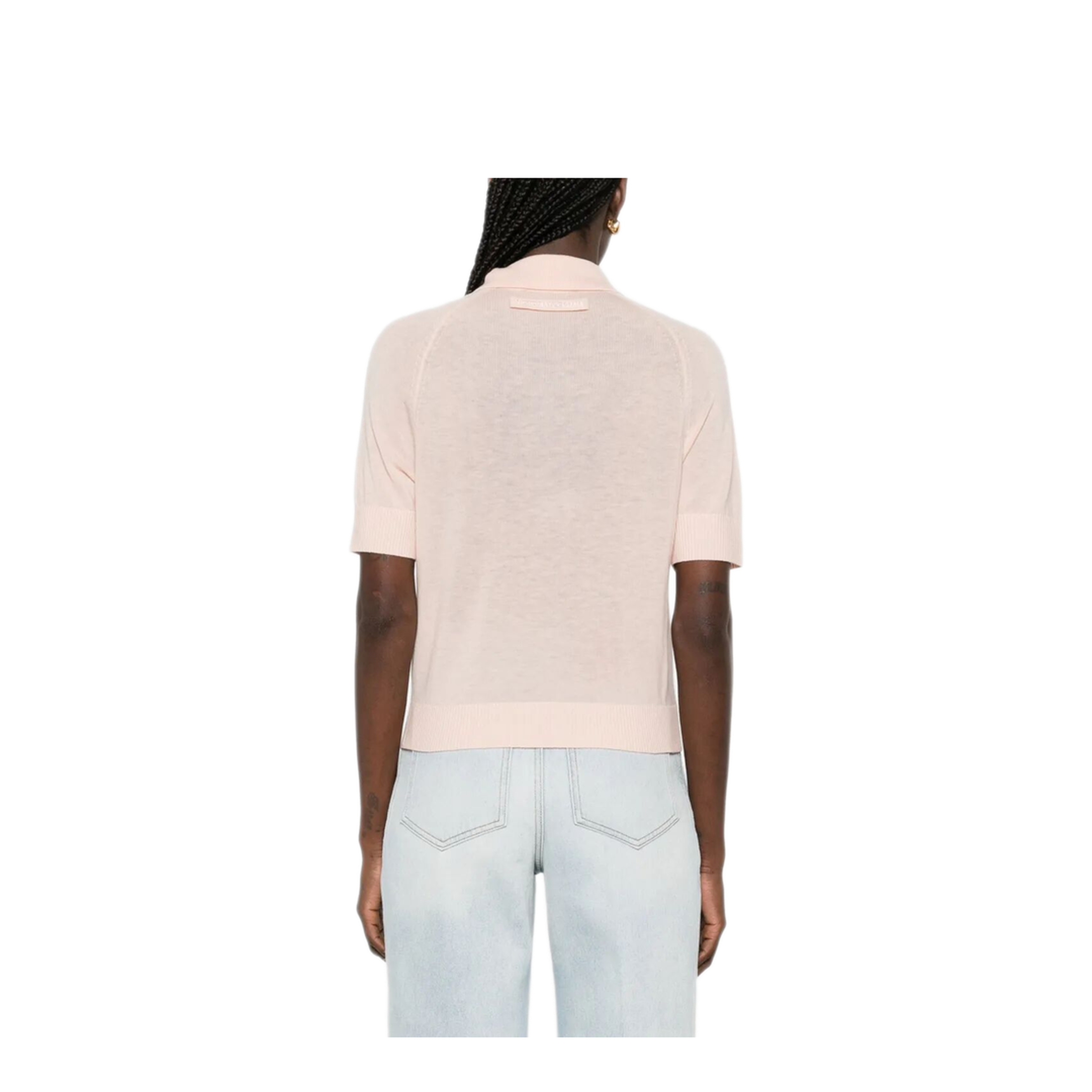 Lightweight Fine Gauge Knitted Polo Top - Image 3