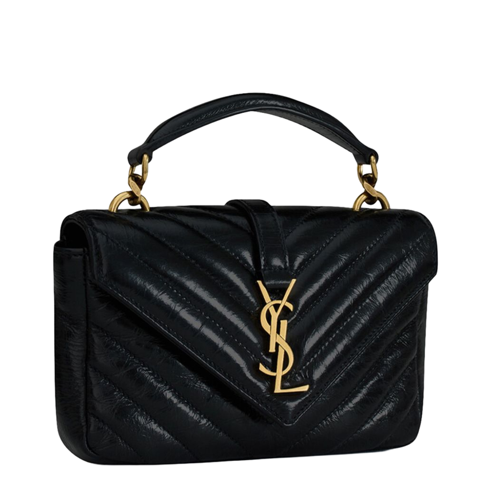 College Mini Leather Shoulder Bags - Black - Image 4