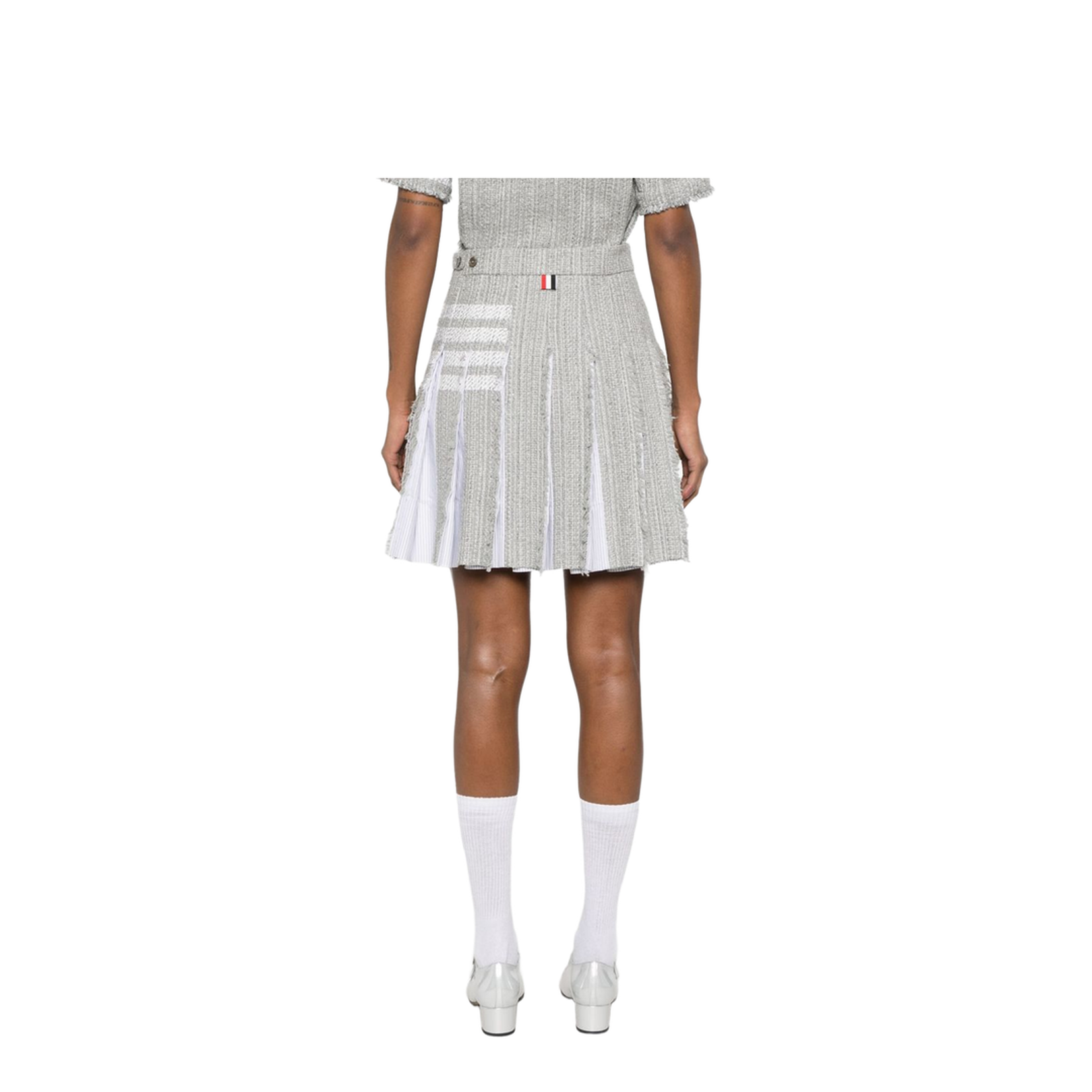 Pleated Tweed Skirt - Image 3