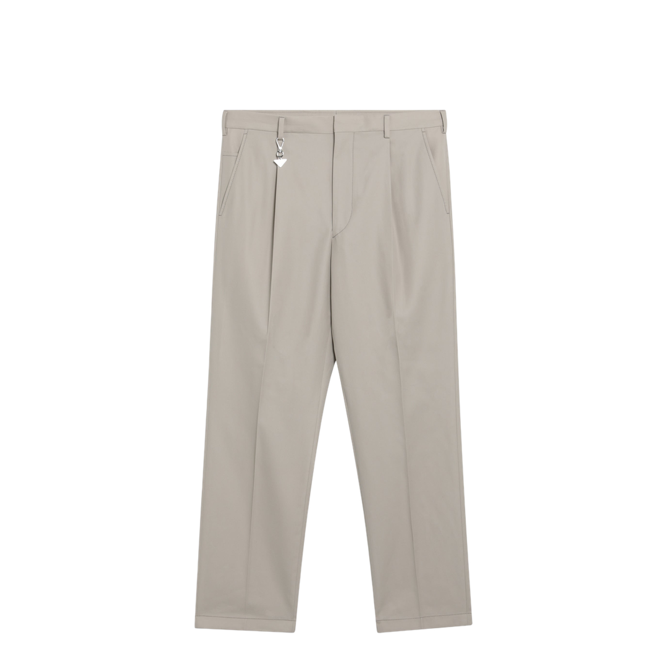 Sand Cotton Trousers With Key Ring - Image 1
