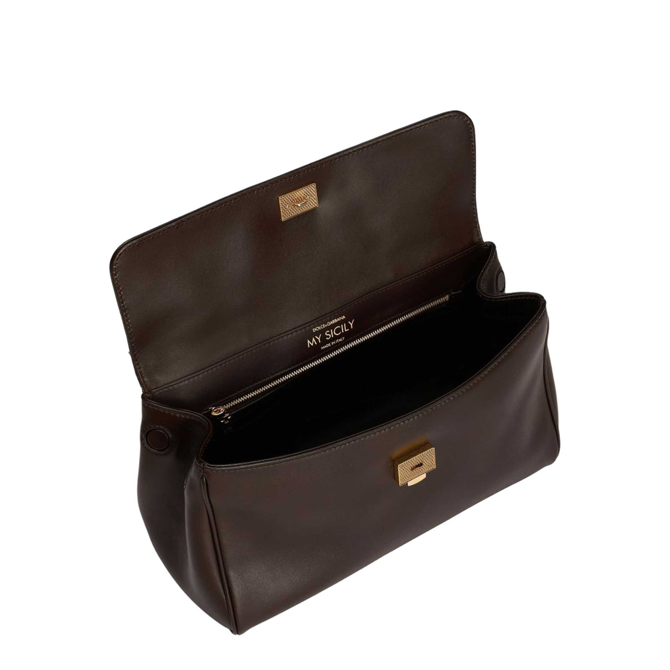 My Sicily Medium Plongé Calfskin Top-Handle Bag - Brown - Image 2