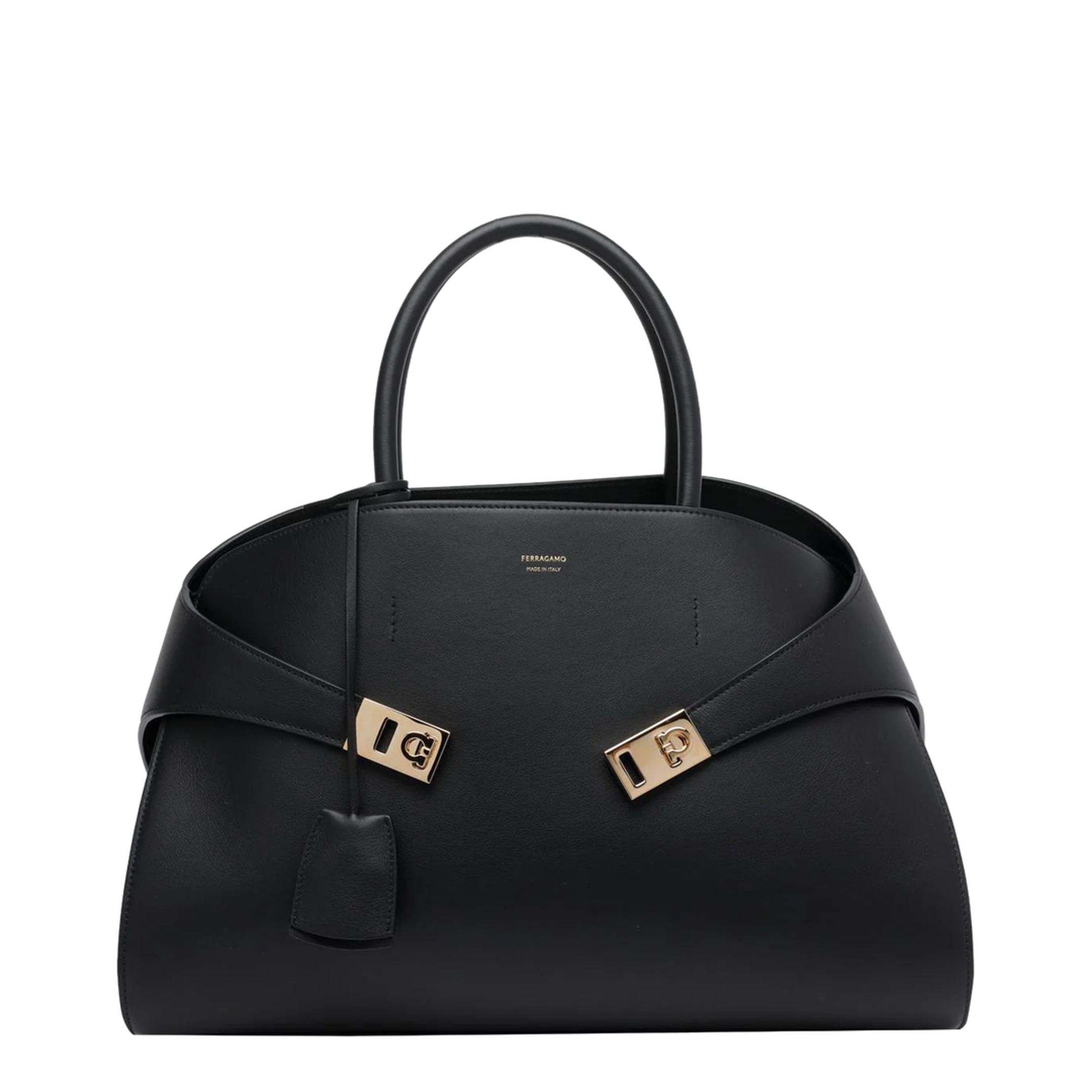 Hug Calfskin Tote Bag - Black - Image 1