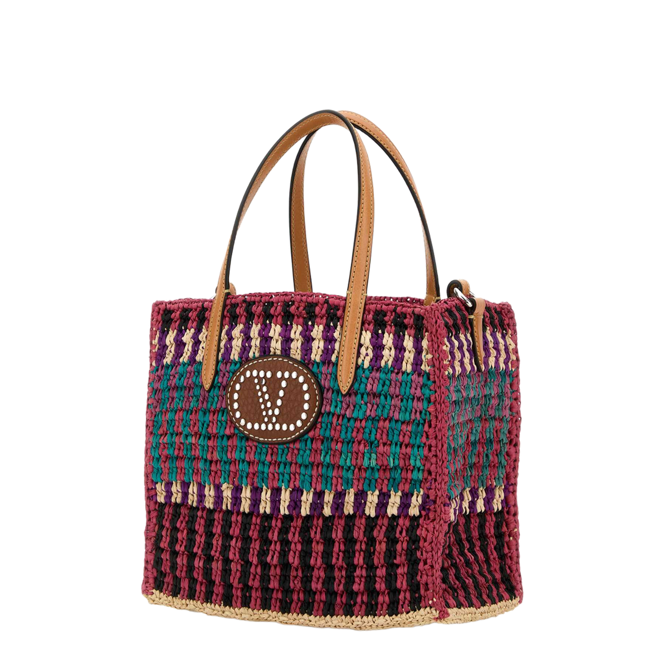 Multicolor Crochet VLogo Handbag - Image 4