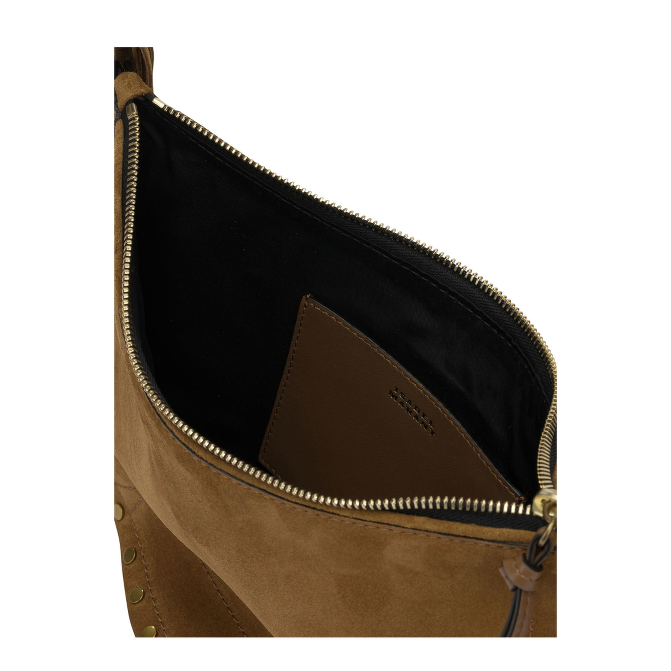 Oskan Soft Zip Medium Braided Suede Calfskin Leather Shoulder Bag - Cognac - Image 5