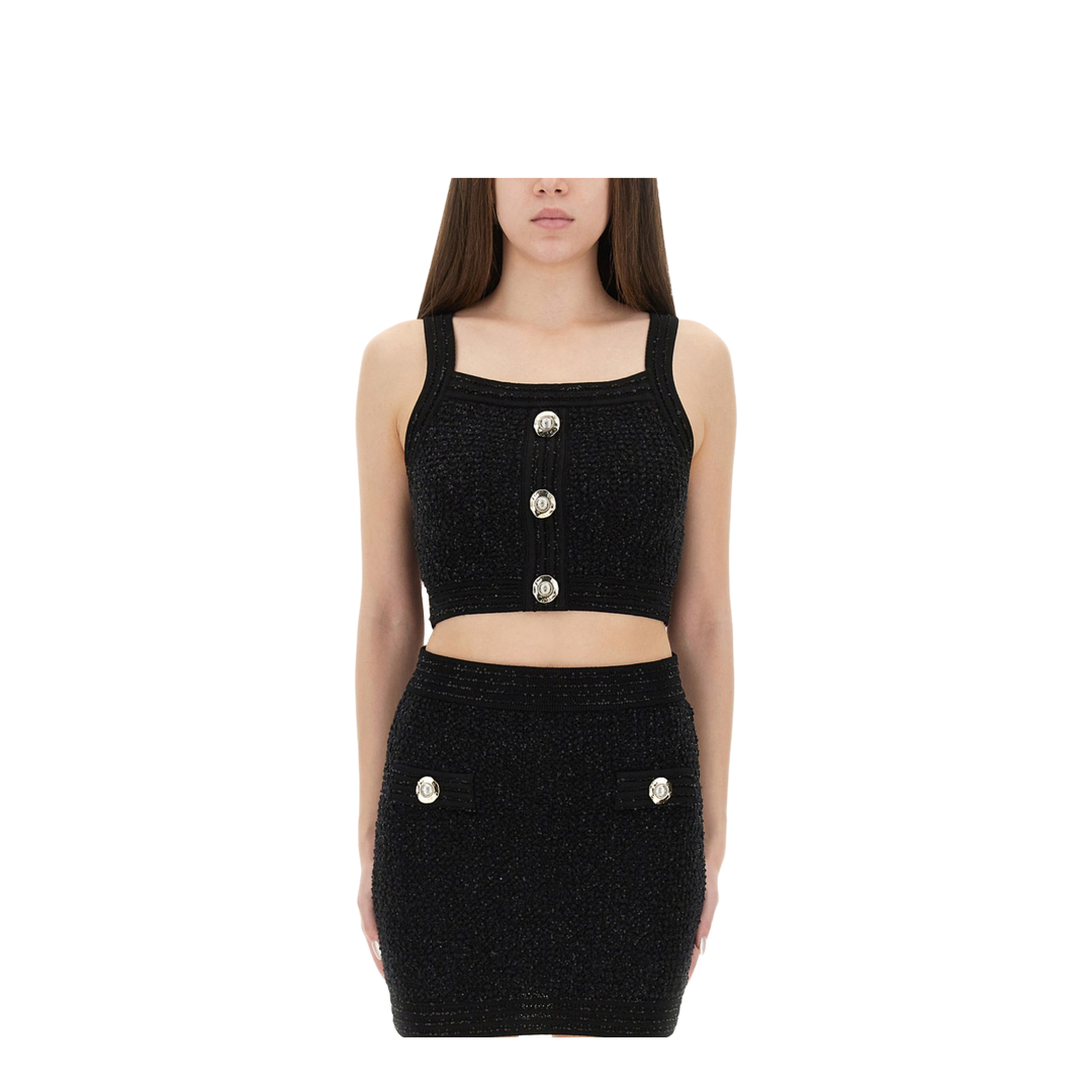 Tweed Top - Black - Image 1