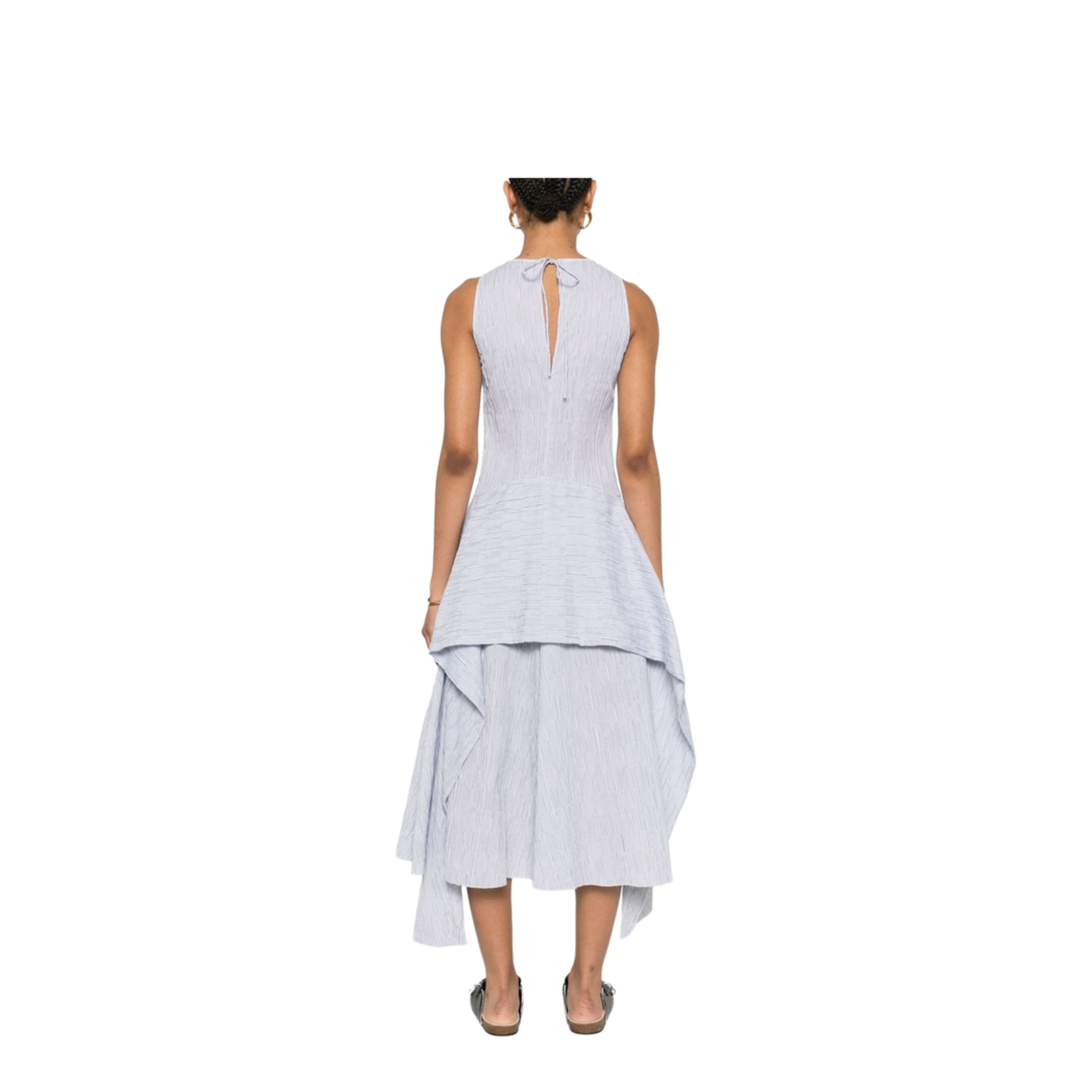 Wrap Dress in Cotton Blend Blue - Image 2