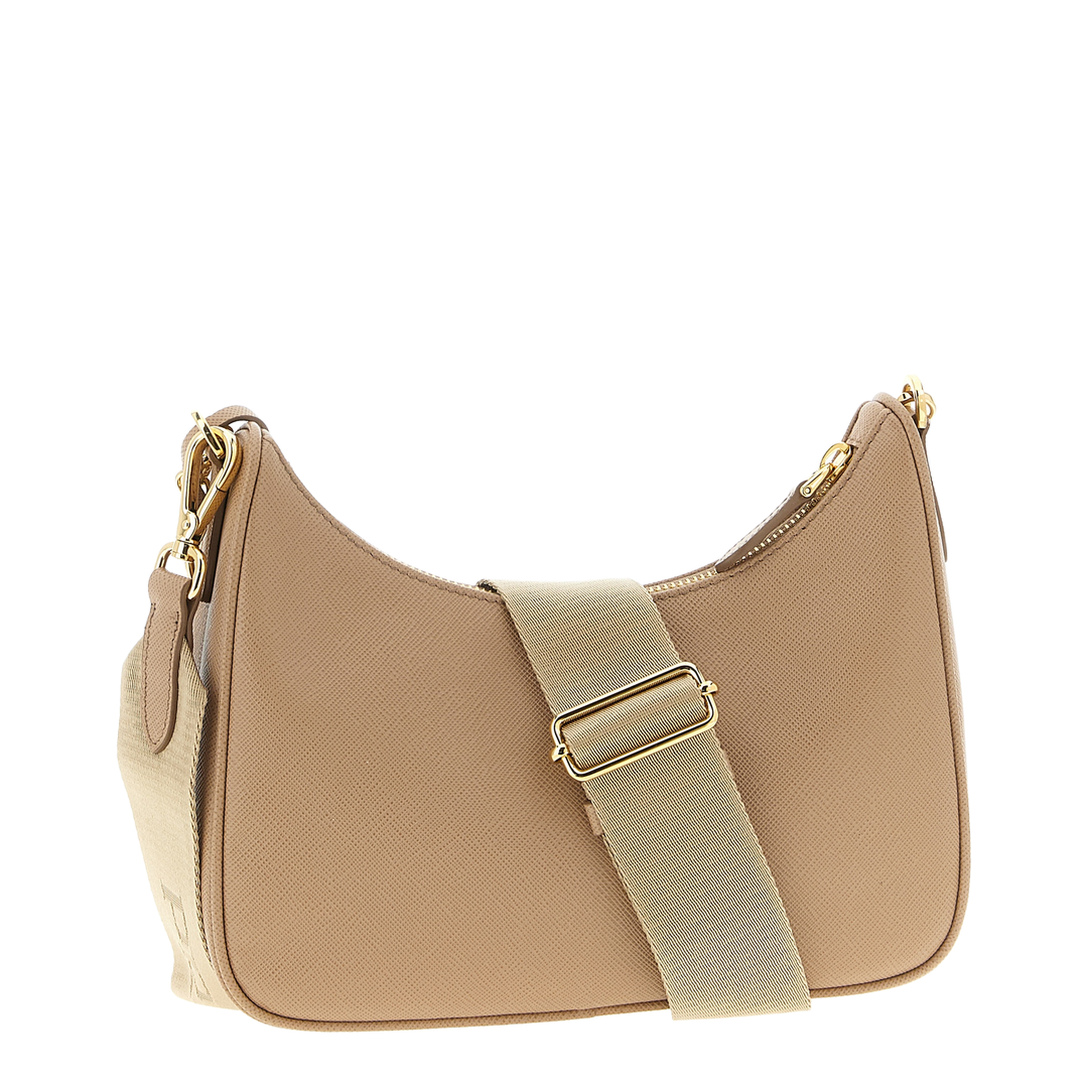 Re-Edition 2005 Medium Saffiano Calfskin Shoulder Bag - Cameo Beige - Image 2