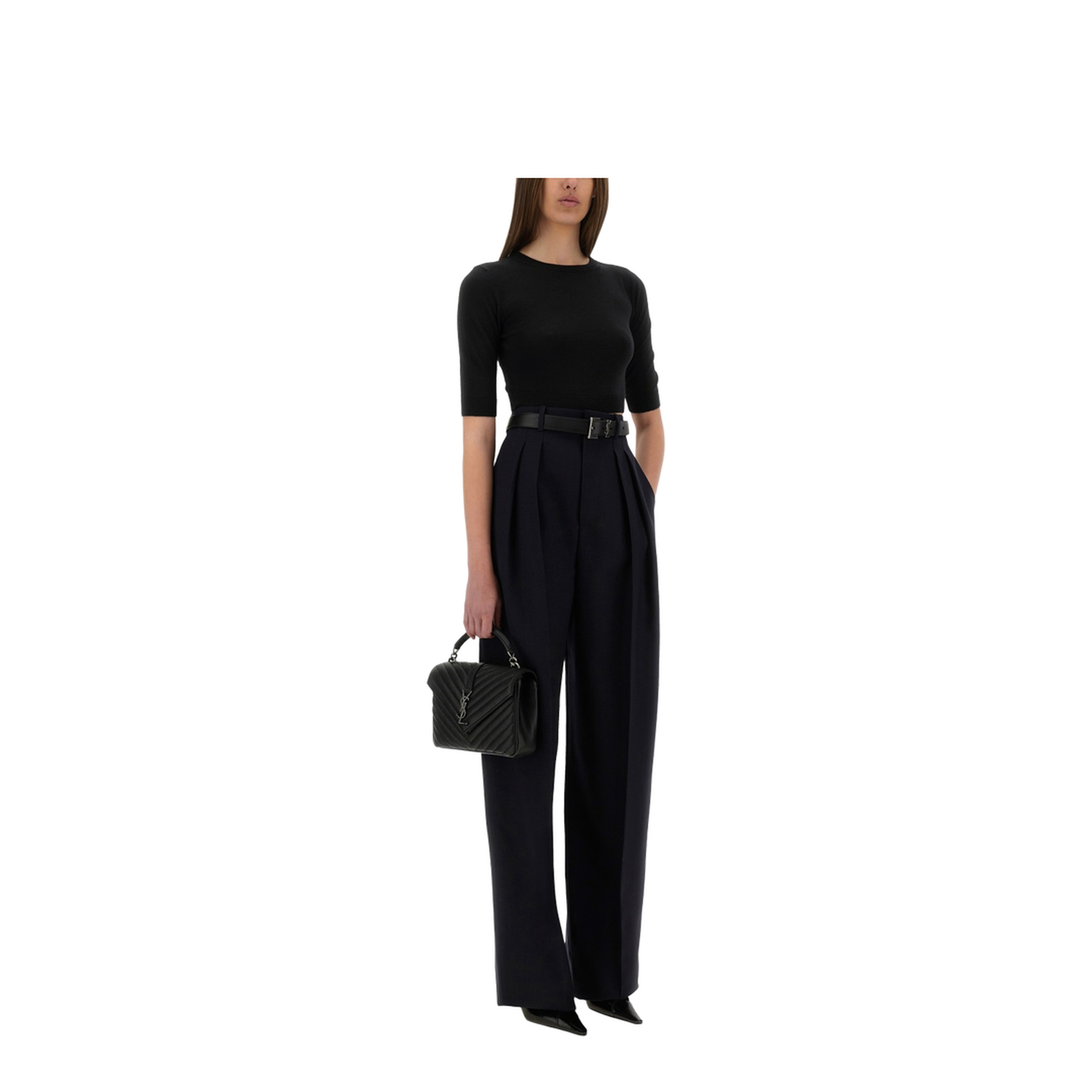 Wide-Leg Pants In Grain De Poudre - Image 2