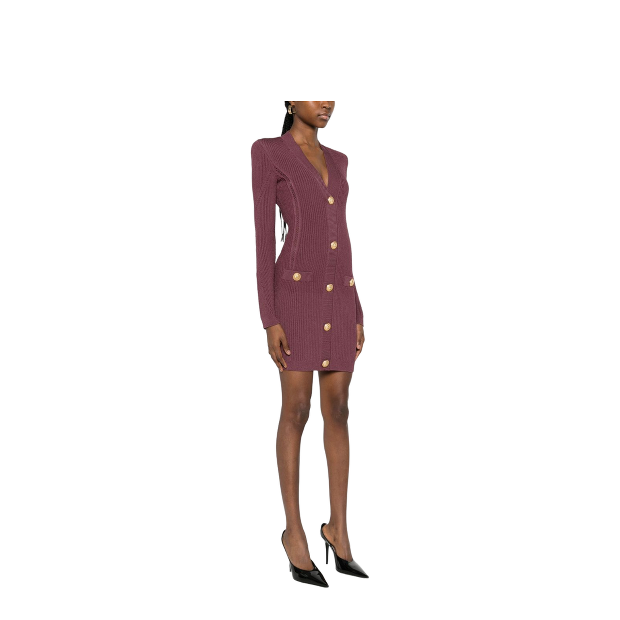 V-necked short dress red - Image 2
