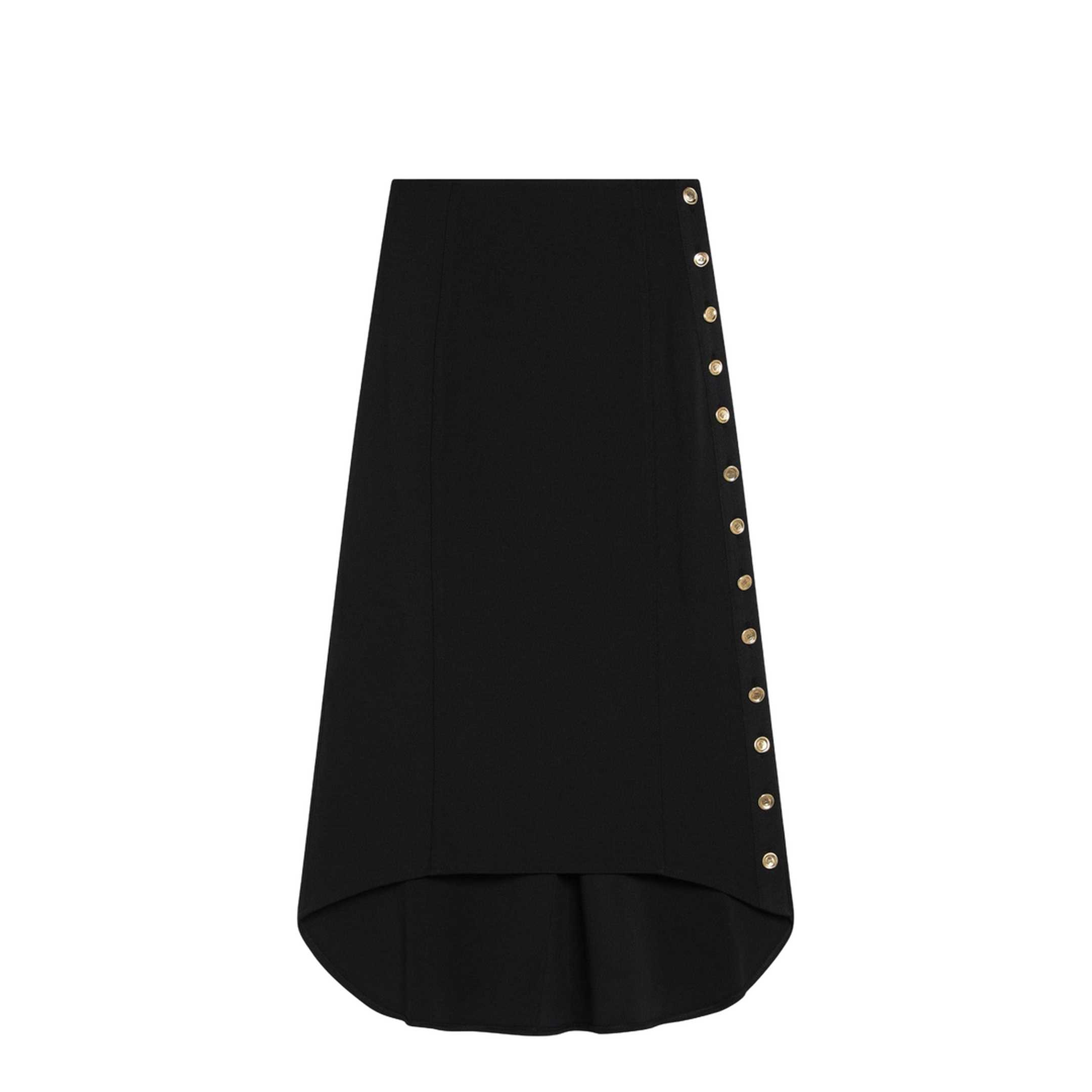 Black Milan Stitch Skirt with Buttons - Image 1