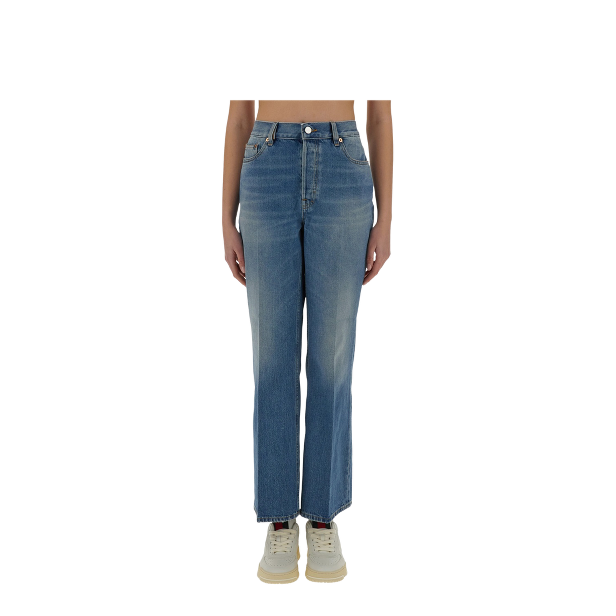 Denim Pants with Logo Label - Image 1