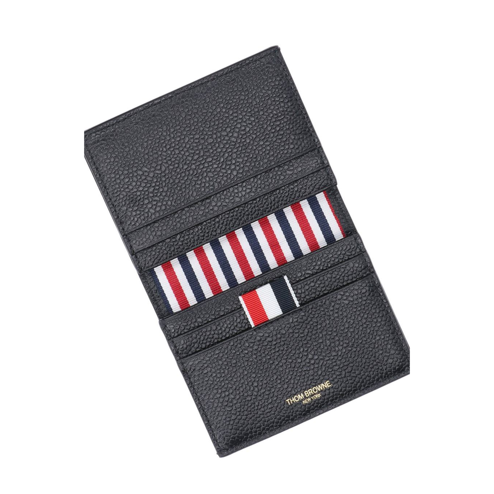 Goose Embroidered Pebbled Calf Leather Bifold Wallet - Black - Image 4