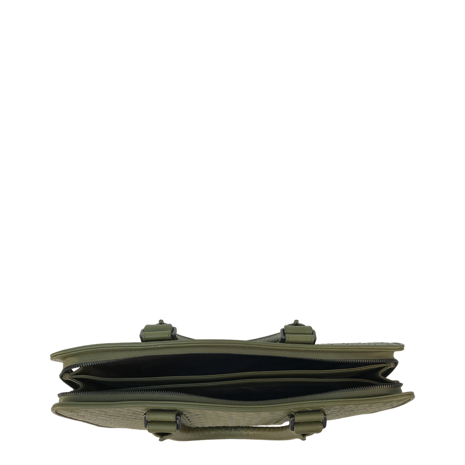 Intrecciato Leather Briefcase - Green - Image 3