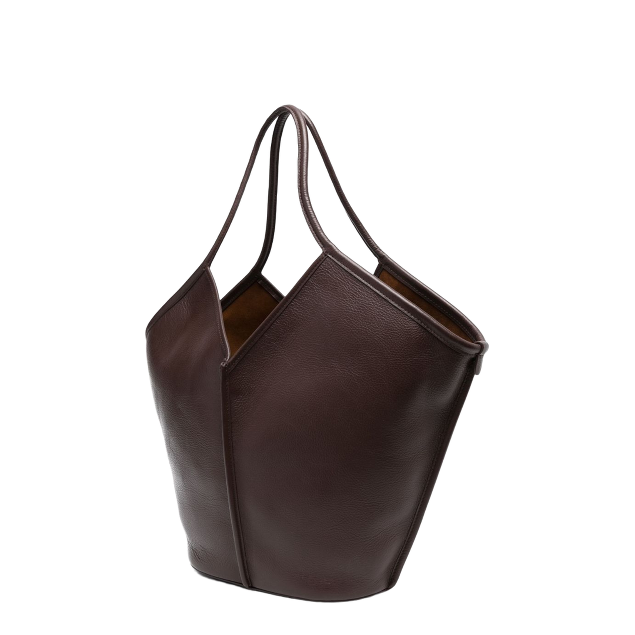 Calella Distressed Leather Tote Bag - Dark Brown - Image 4