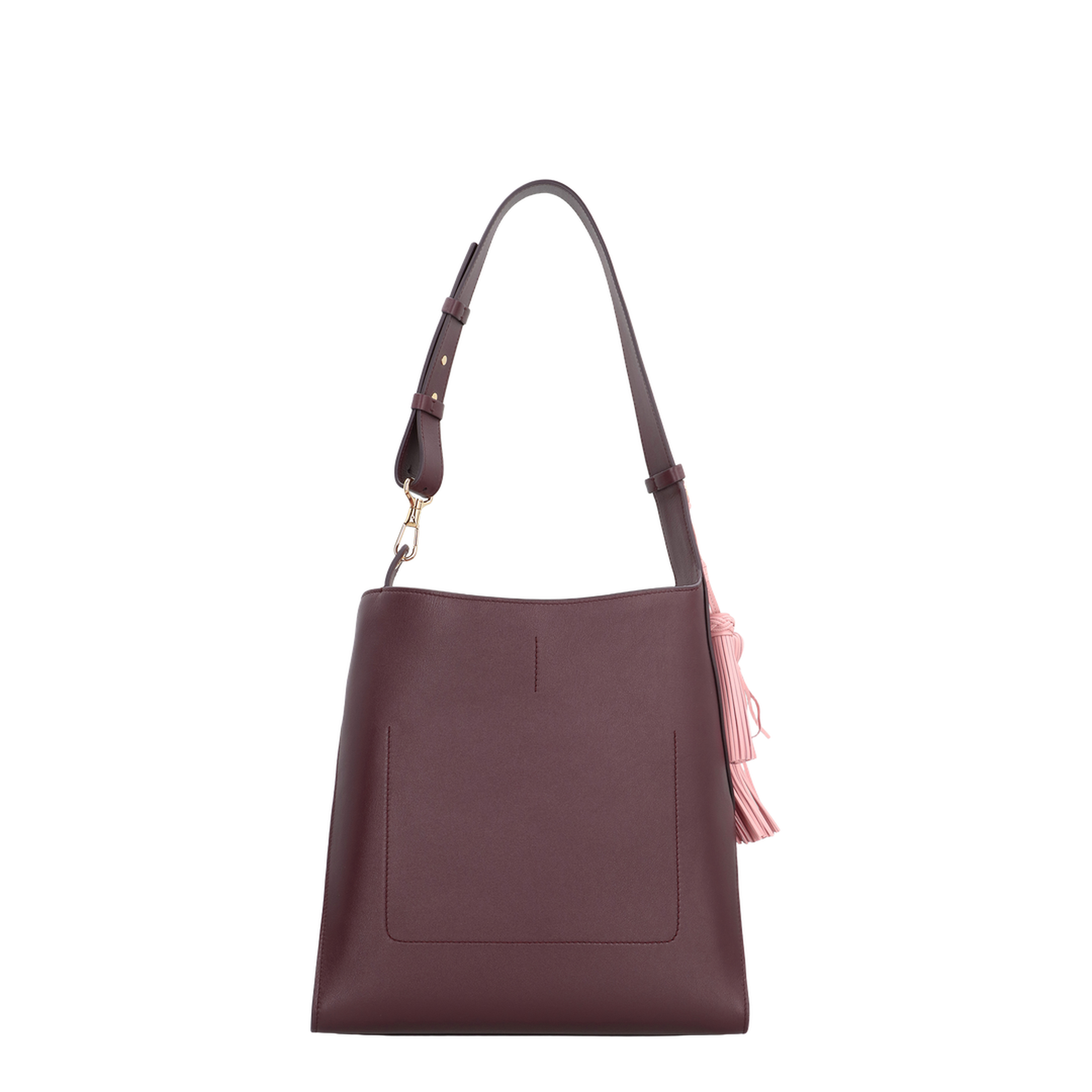 Medium Calfskin Hobo Bag - Burgundy - Image 3