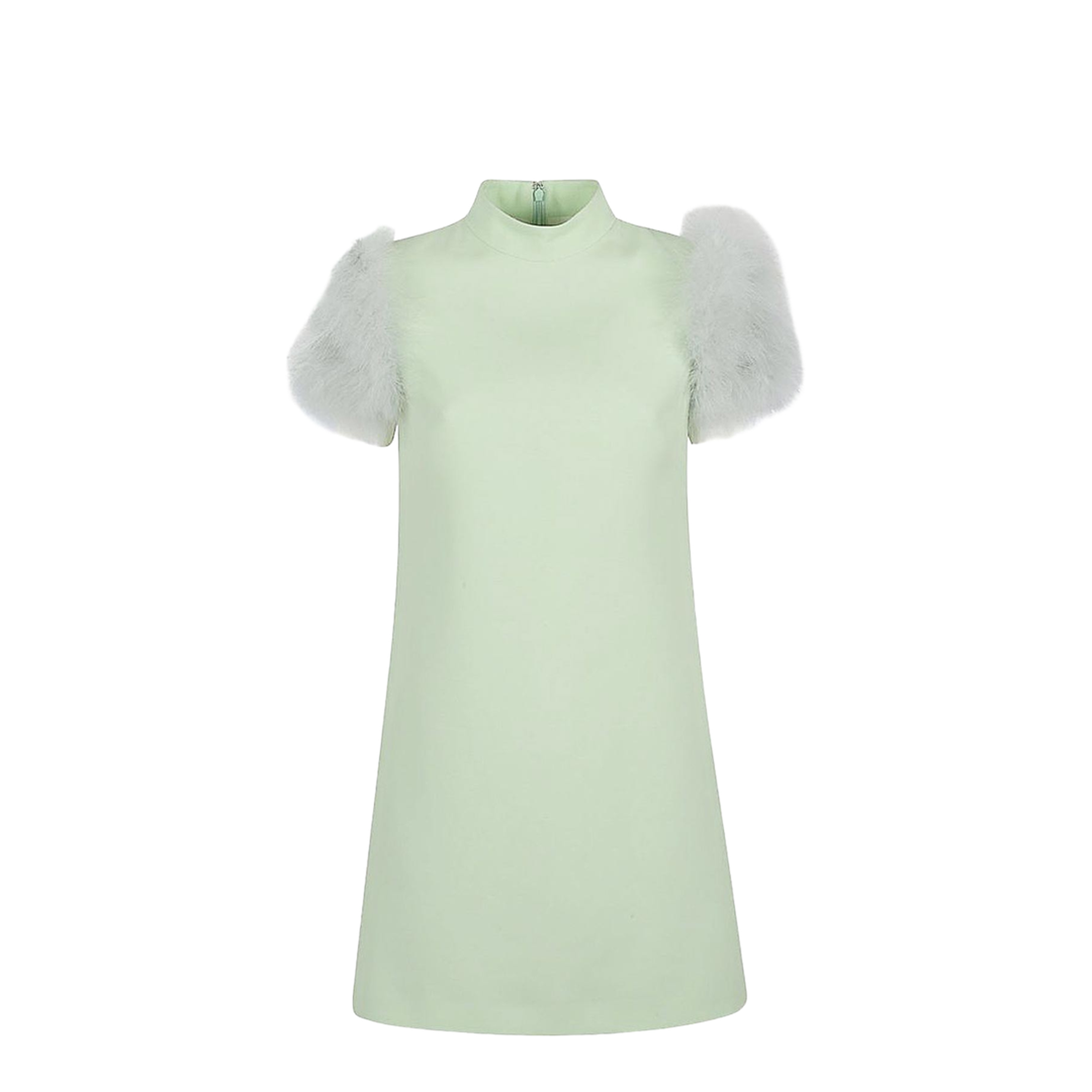Feathered Wool And Silk Dress - Image 4