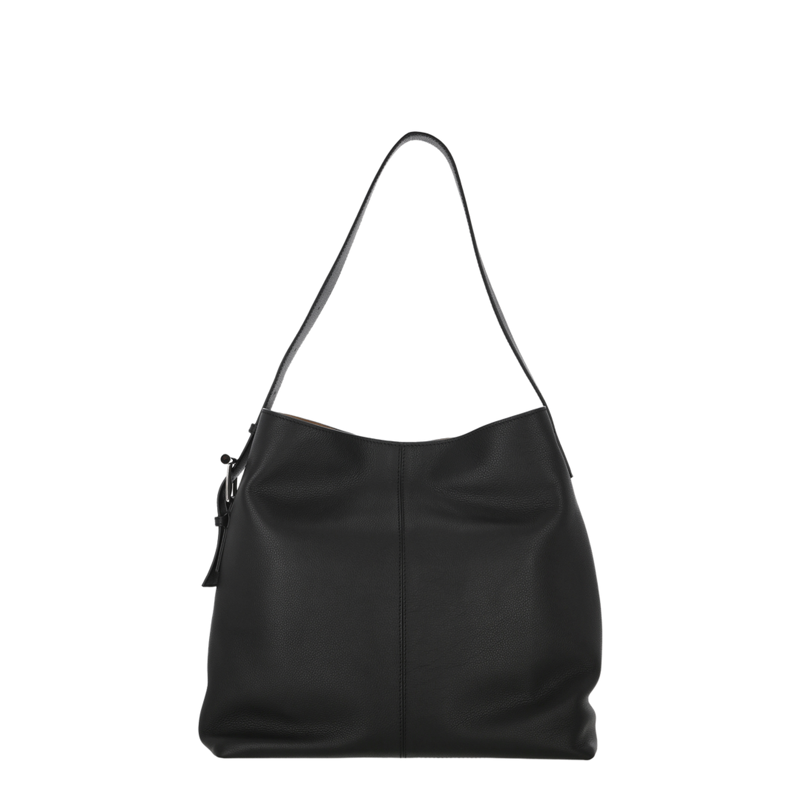 T-Bar Calfskin Sling Shoulder Bag - Black - Image 4
