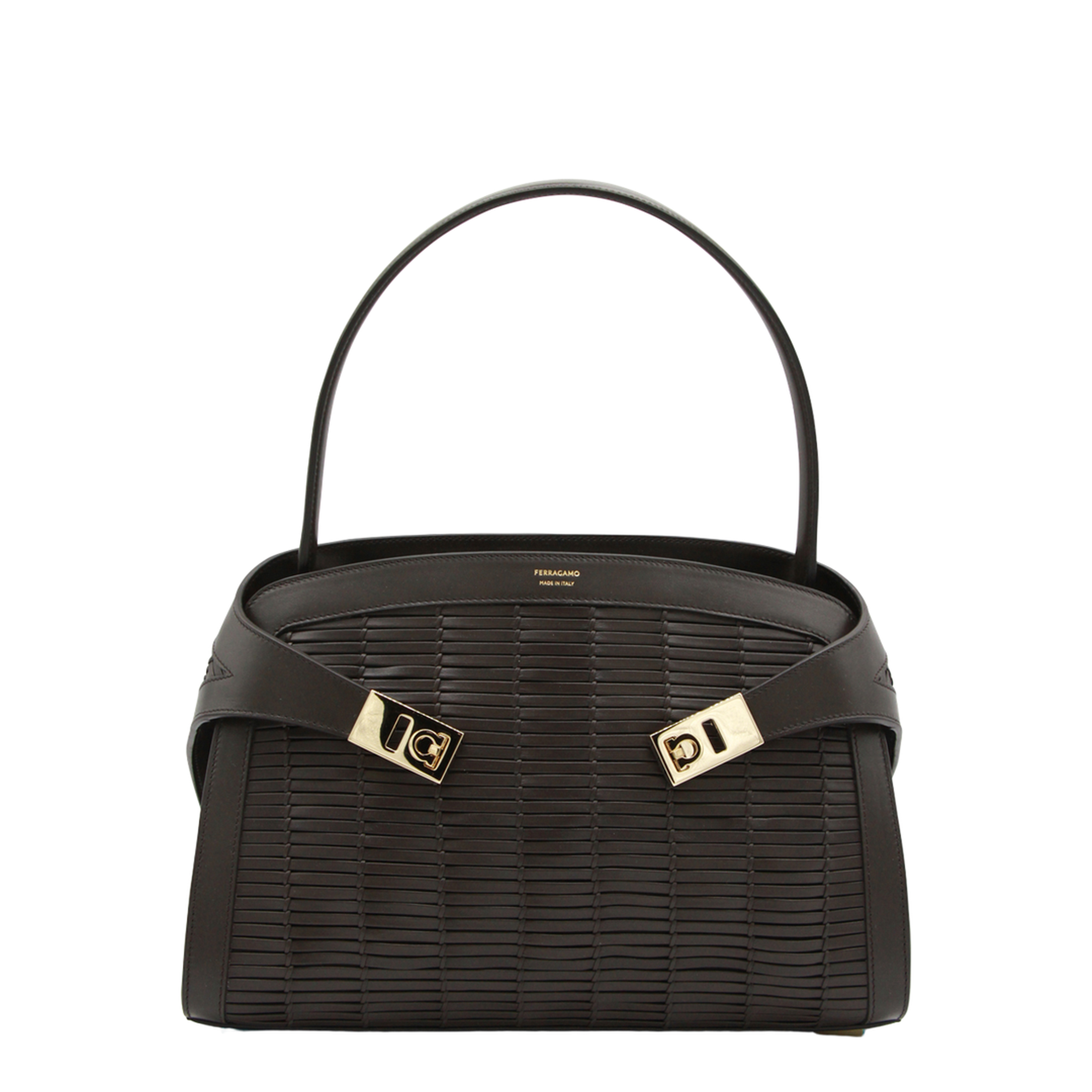 Hug Medium Calfskin Handbag - Dark Brown - Image 1
