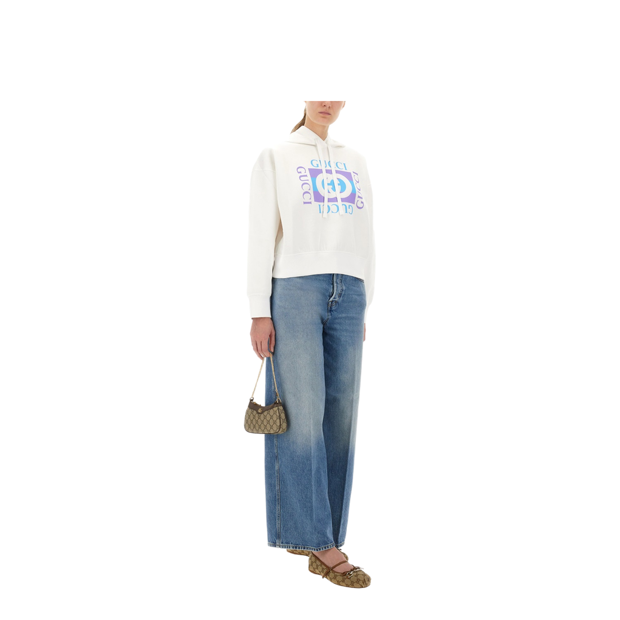 Wide Leg Denim Pants in Light Blue - Image 2