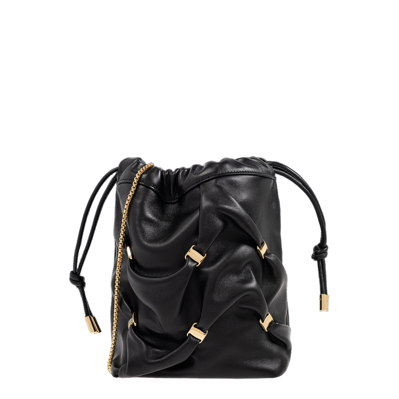Elegant Black Bucket Shoulder Bag - Image 1