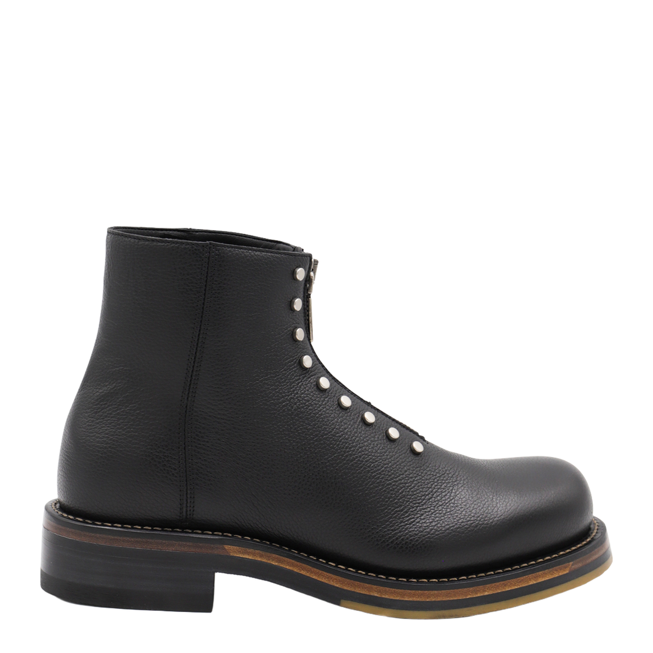Leather Ankle Boots With Studs - Image 1