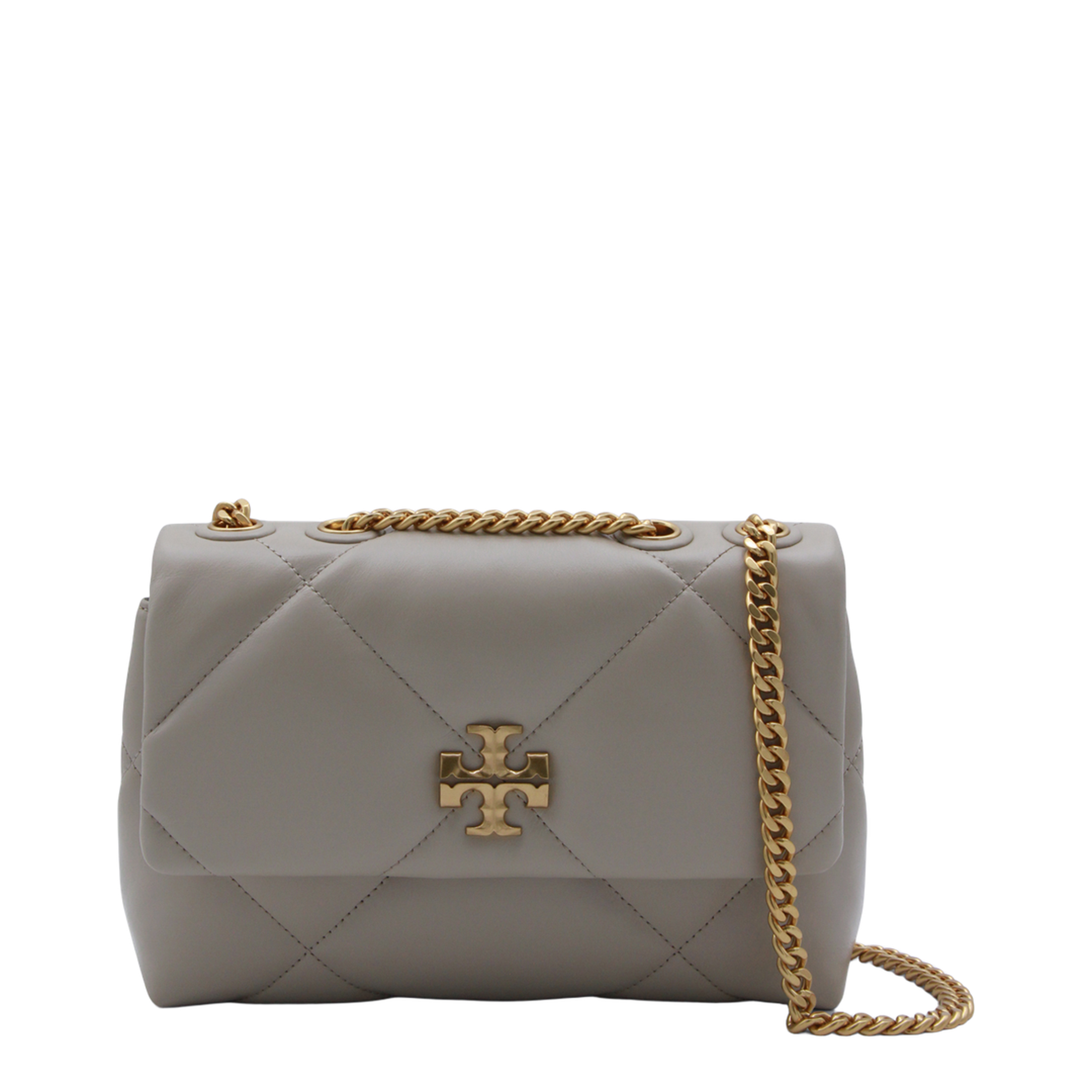 Kira Diamond Quilt Small Napa Leather Shoulder Bag - Light Stone - Image 2
