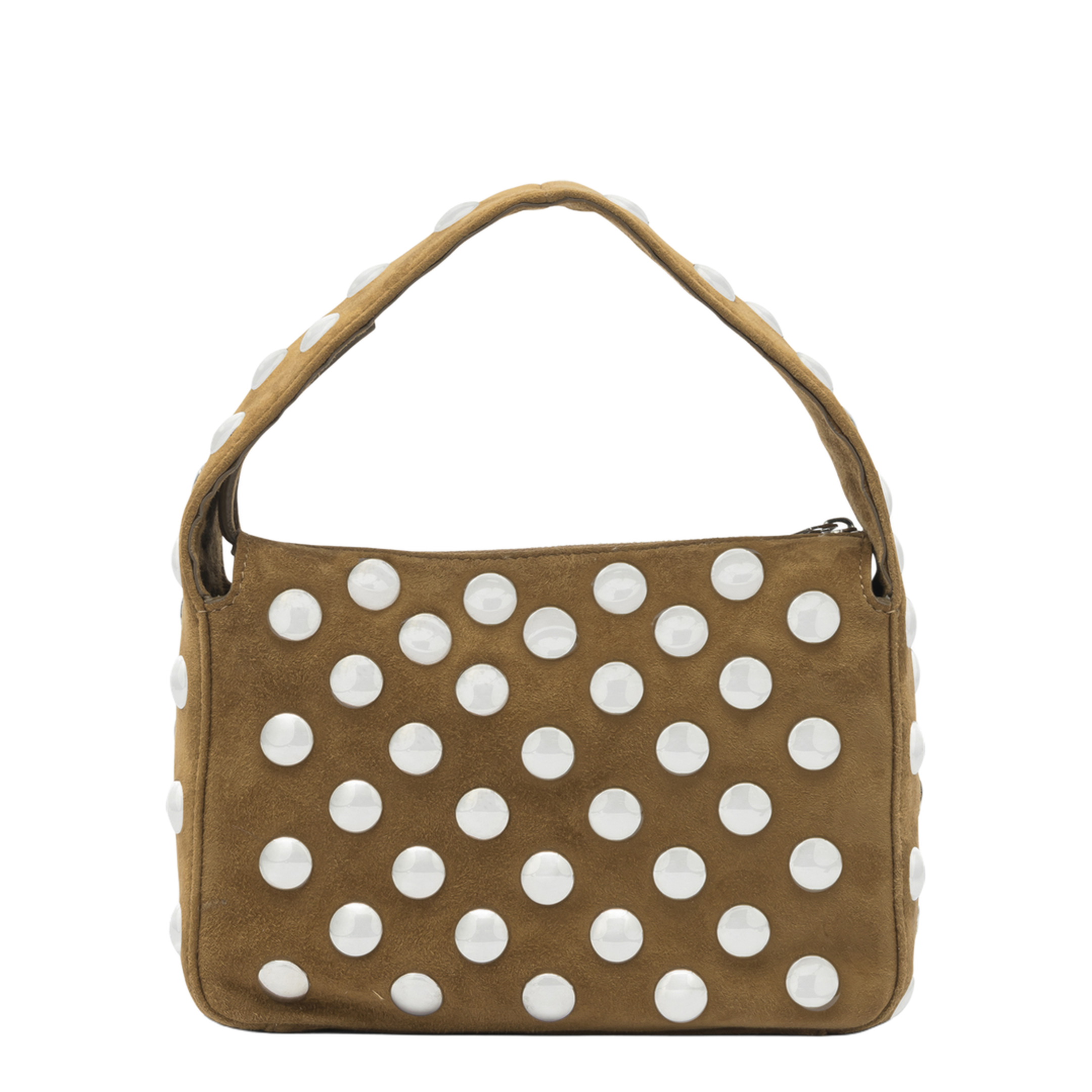 Elena Small Calfskin Suede Shoulder Bag - Mud - Image 3