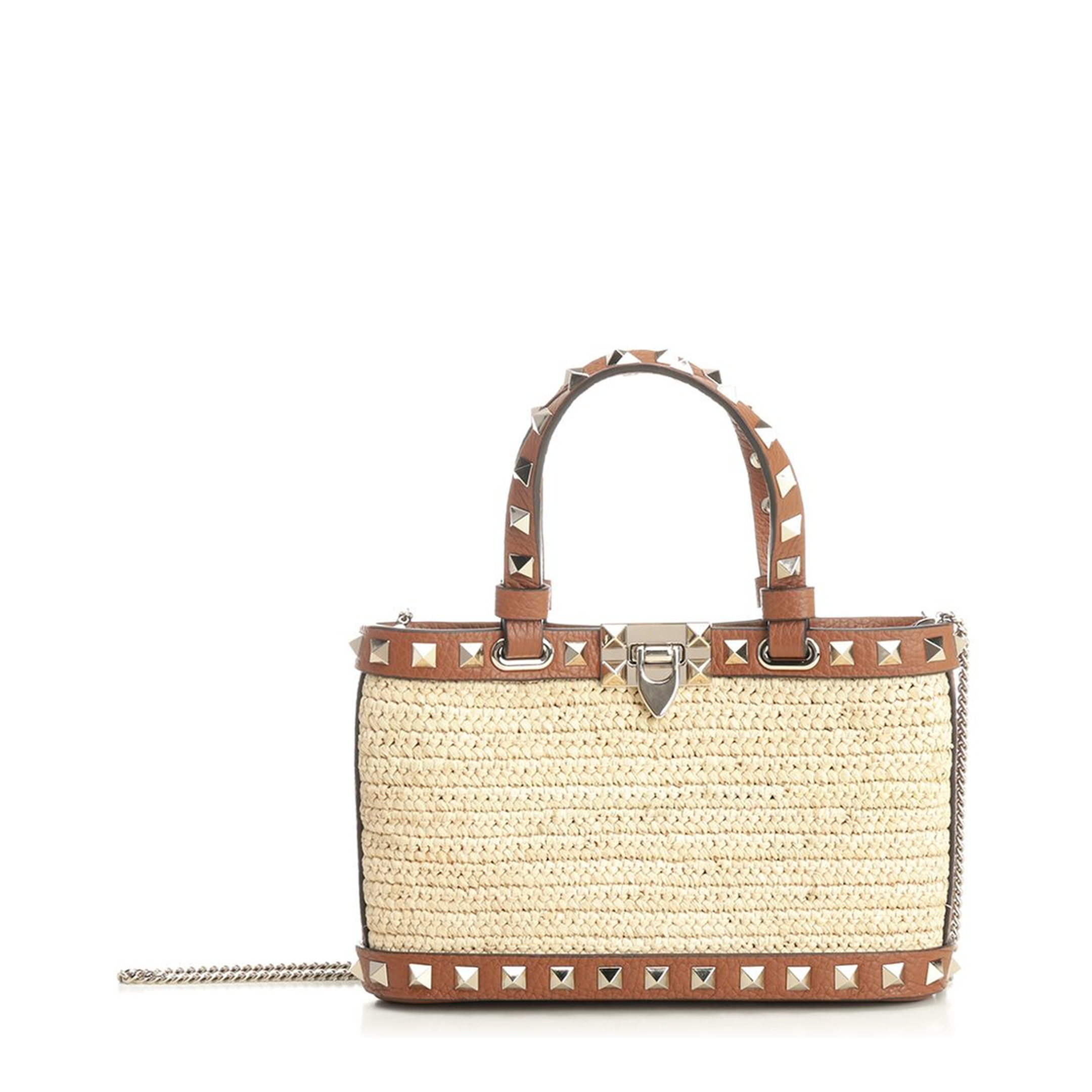 Rockstud Mini Shopping Bag - Beige - Image 1