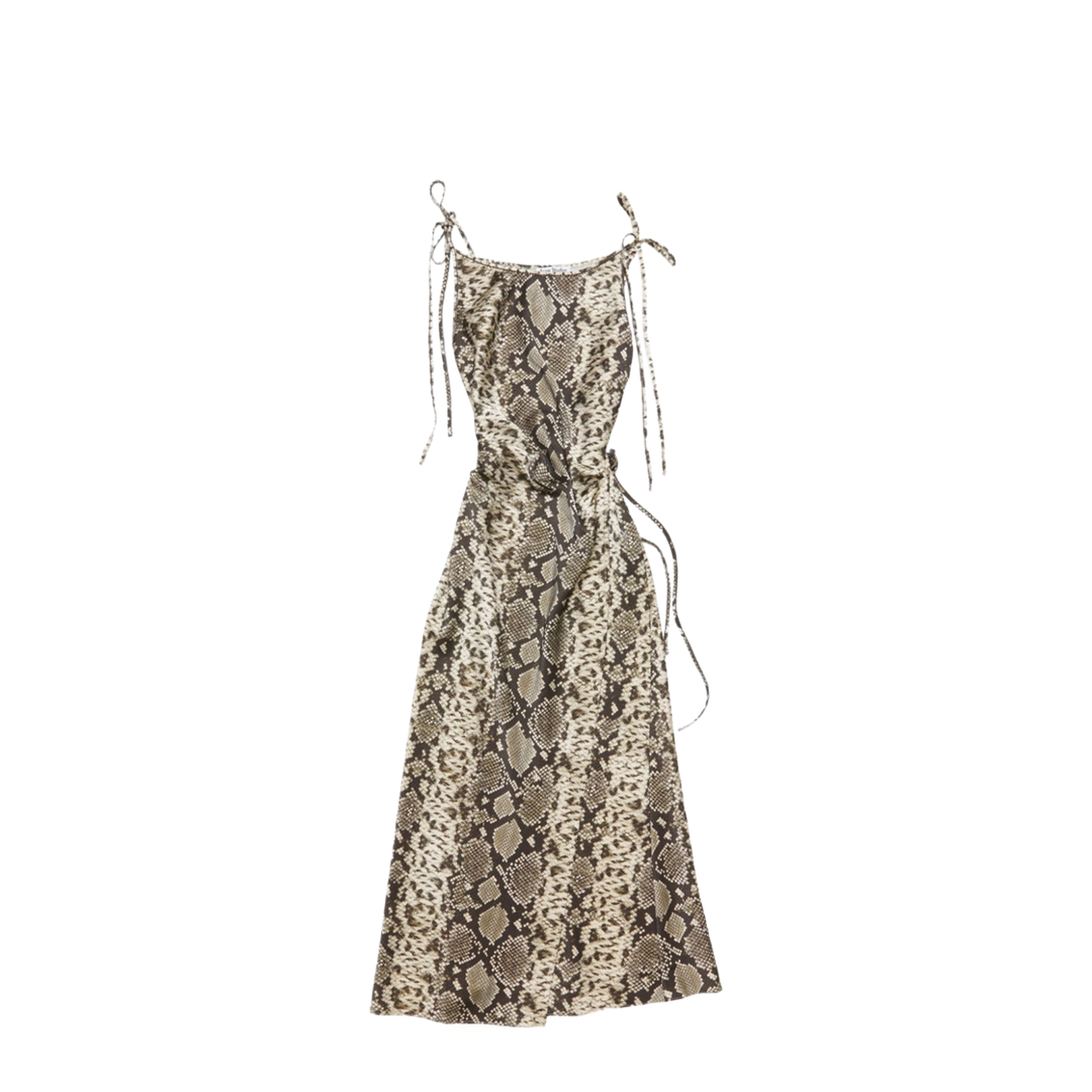 Satin Dress - Multi Brown - Image 1