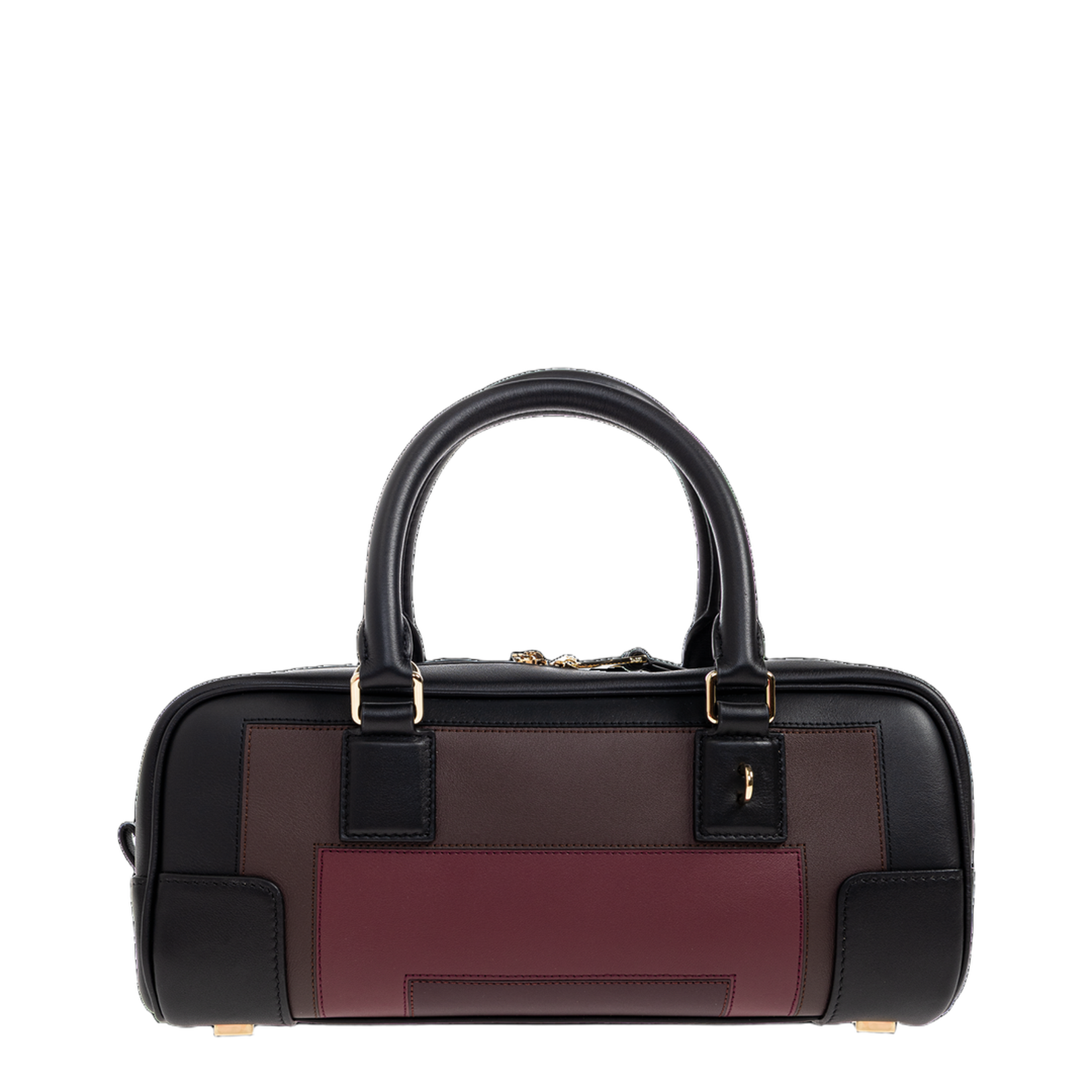 Amazona 23 Cropped Leather Shoulder Bag - Black/Burgundy - Image 3
