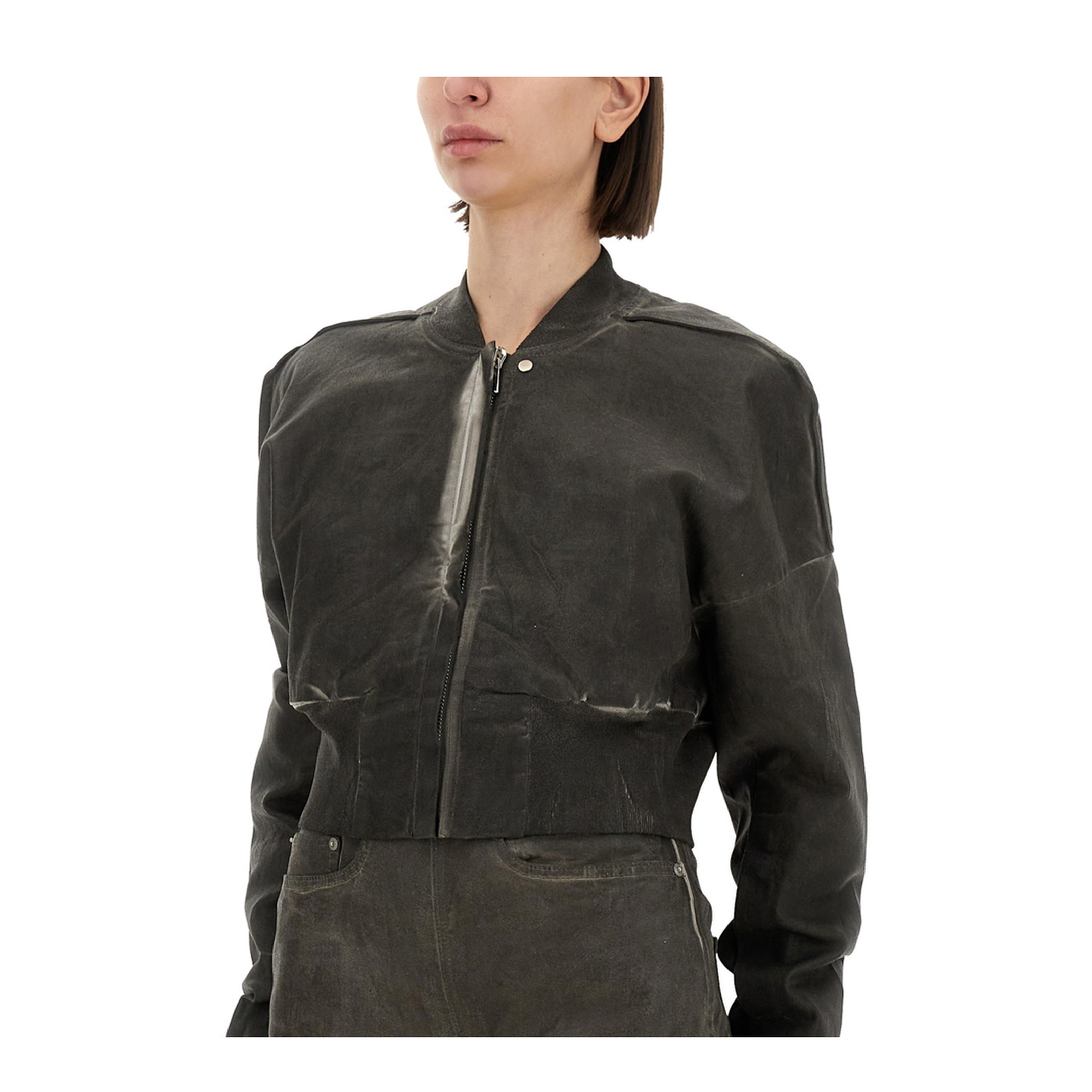 Cropped Bomber Jacket Flight JKT - Image 4