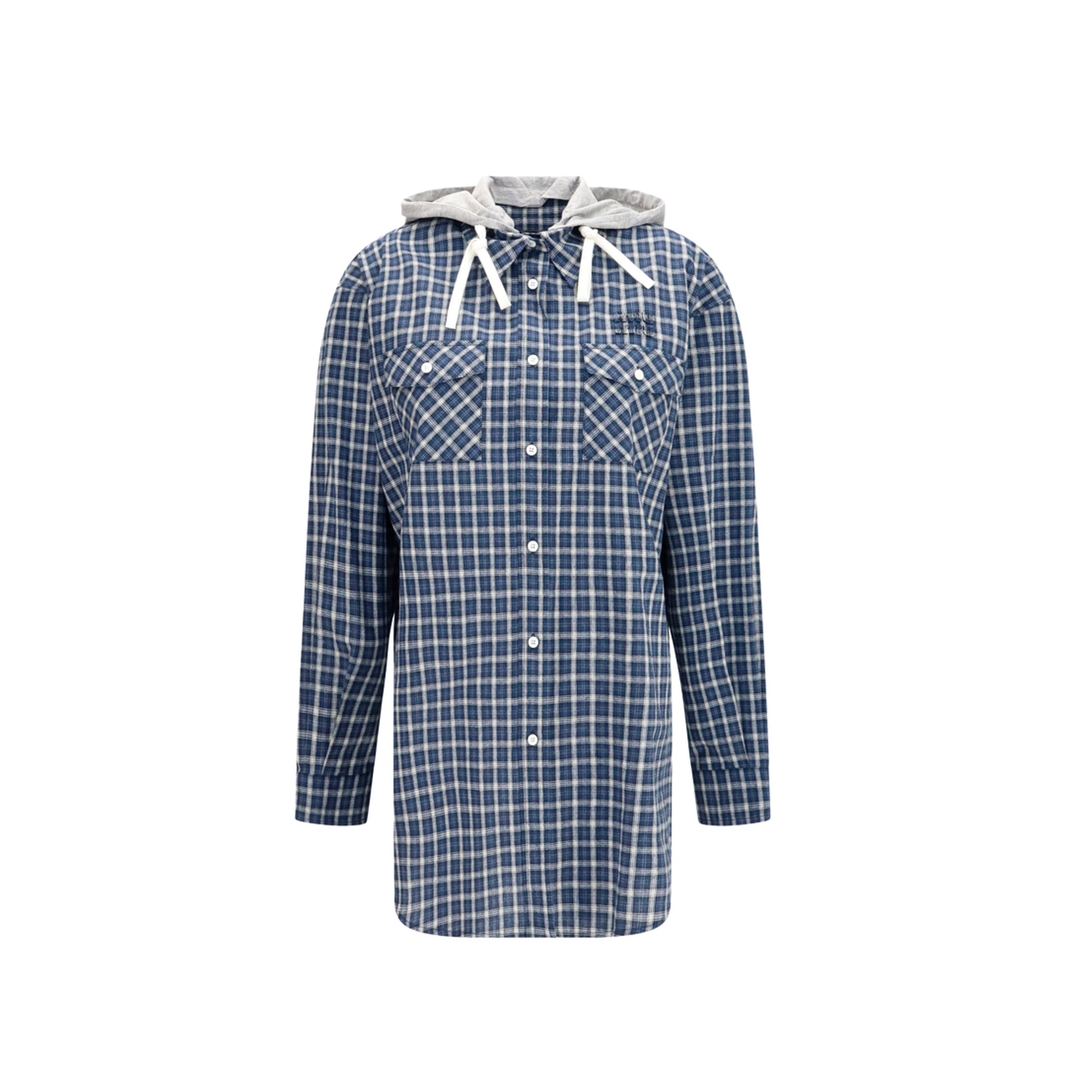 Checked Hooded Shirt - Image 1