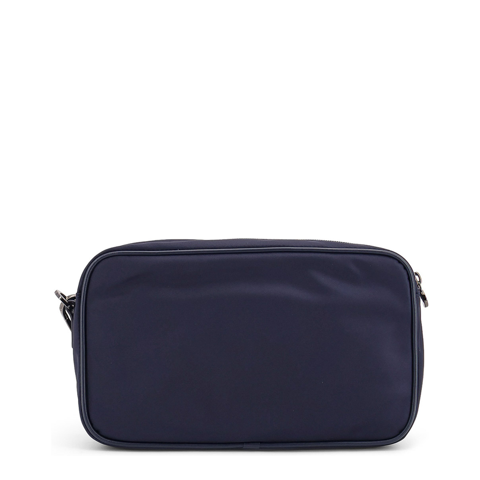 Blue Nylon Clutch Bag With Iconic Logo Embroidery - Image 2