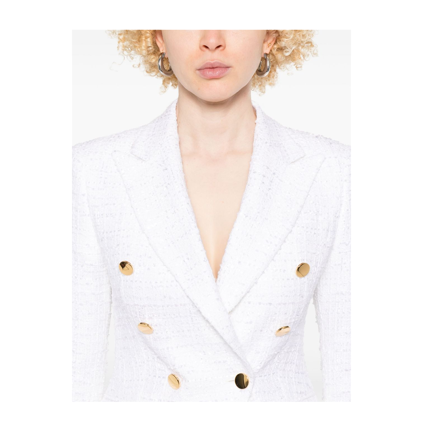 Cotton Single-Breasted Jacket - White - Image 4