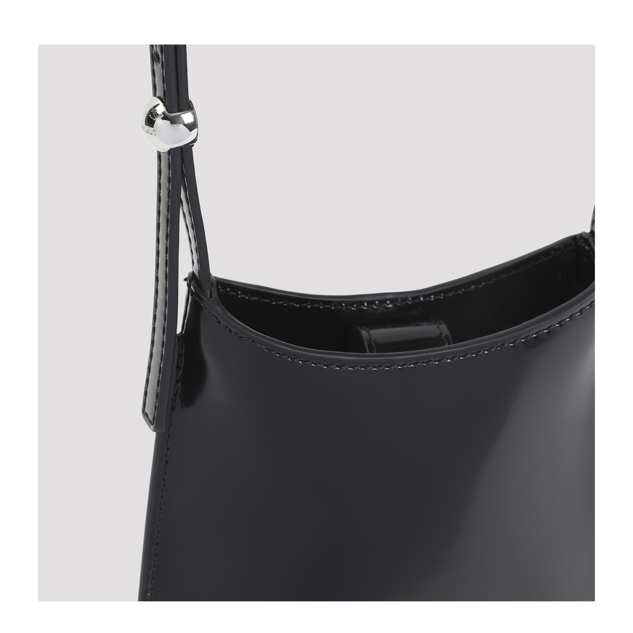 The Bisou Calf Leather Handbag - Black - Image 5