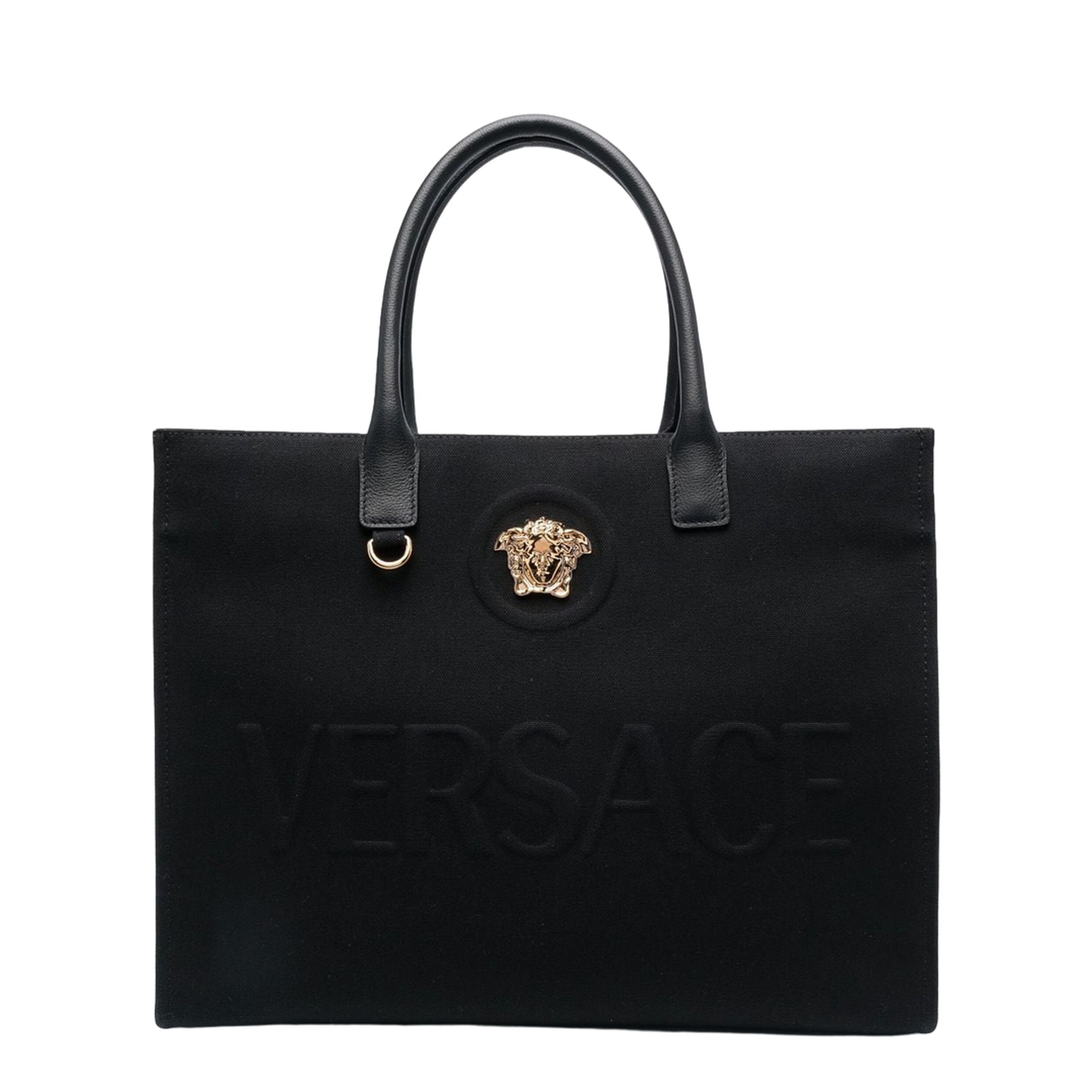 La Medusa Large Canvas Tote - Black + Gold - Image 1