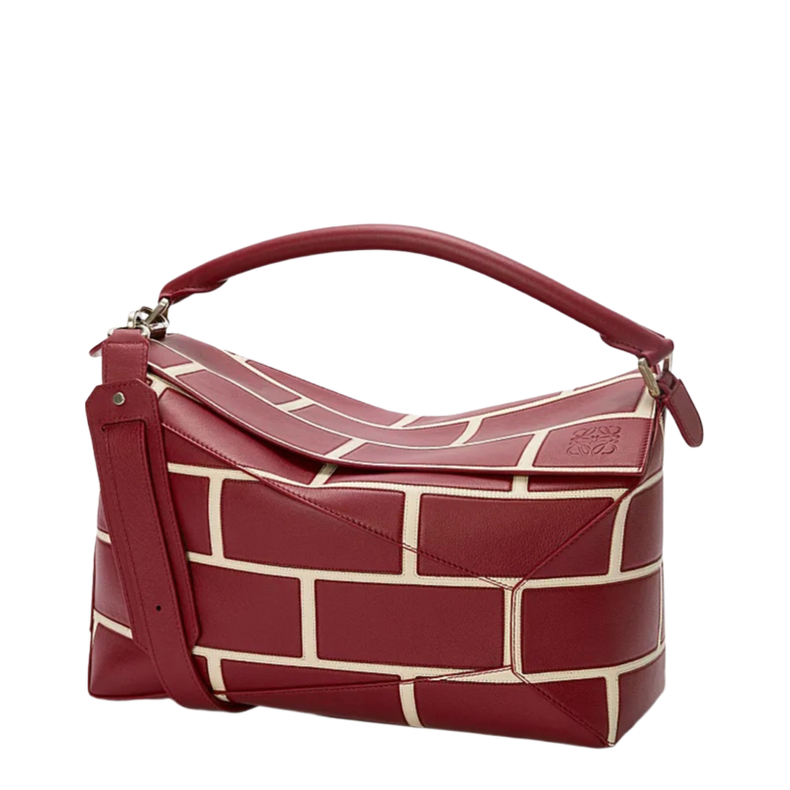 Large Puzzle Edge Bag in Classic Calfskin Red - Image 1