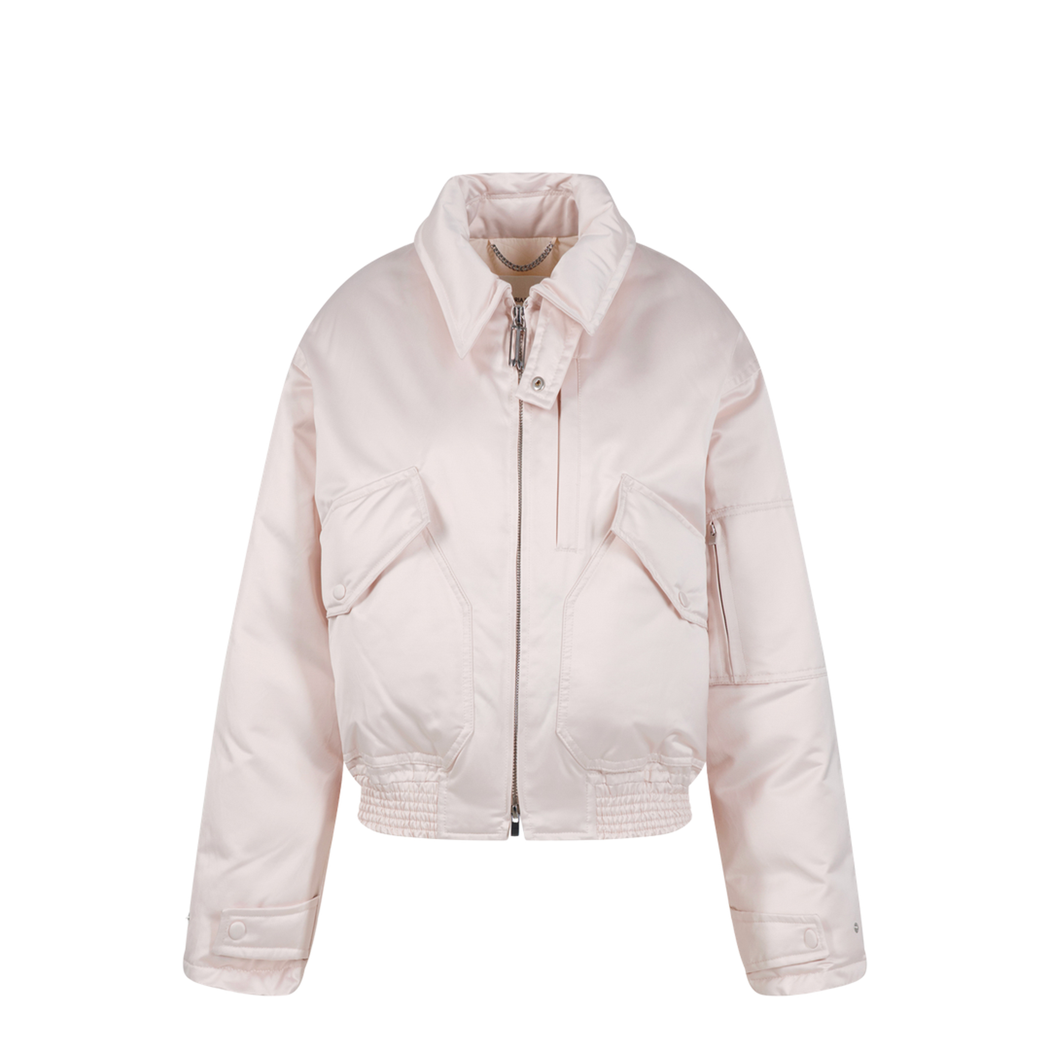 Cotton Satin Padded Bomber Jacket - Image 3