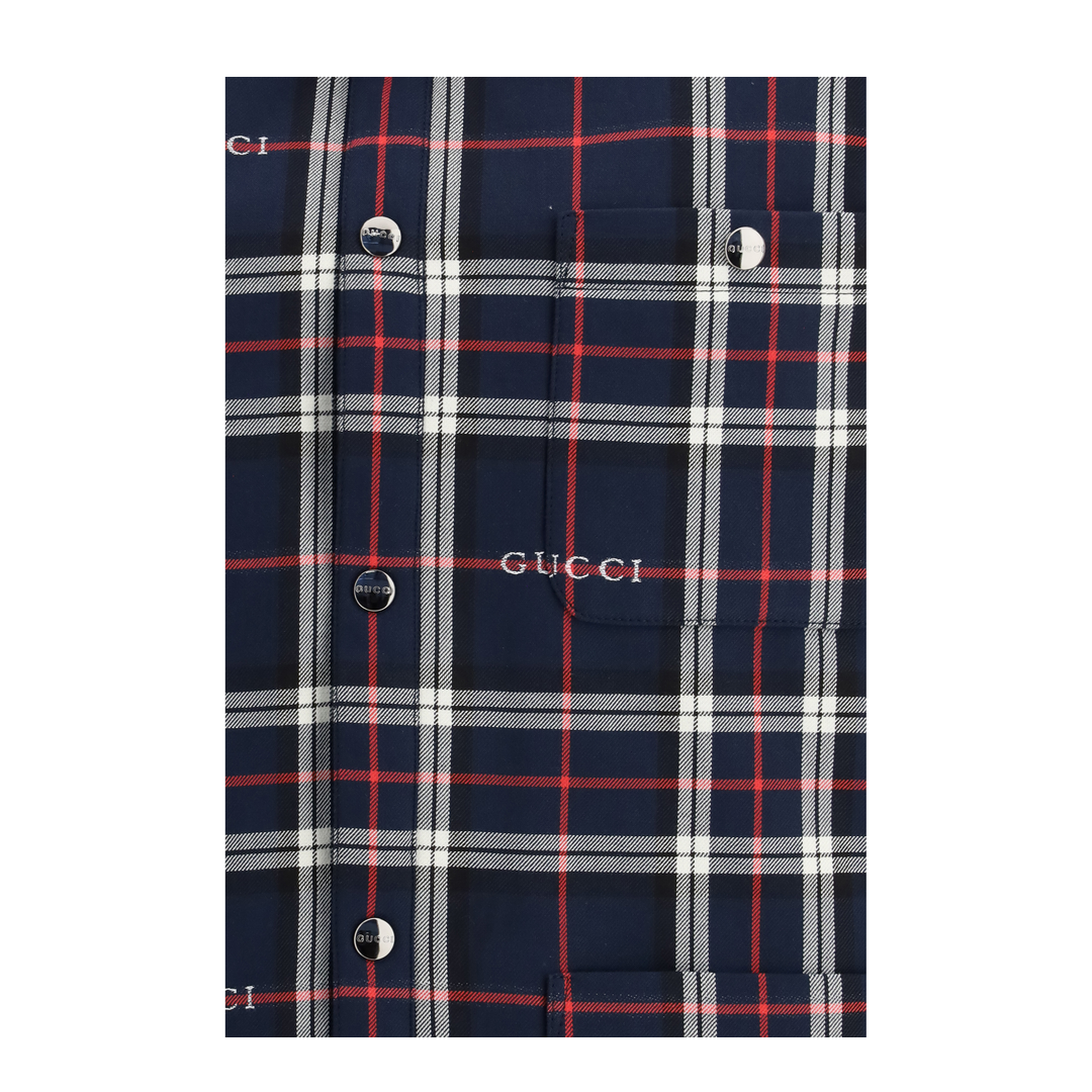Padded Tartan Cotton Jacquard Shirt - Image 3