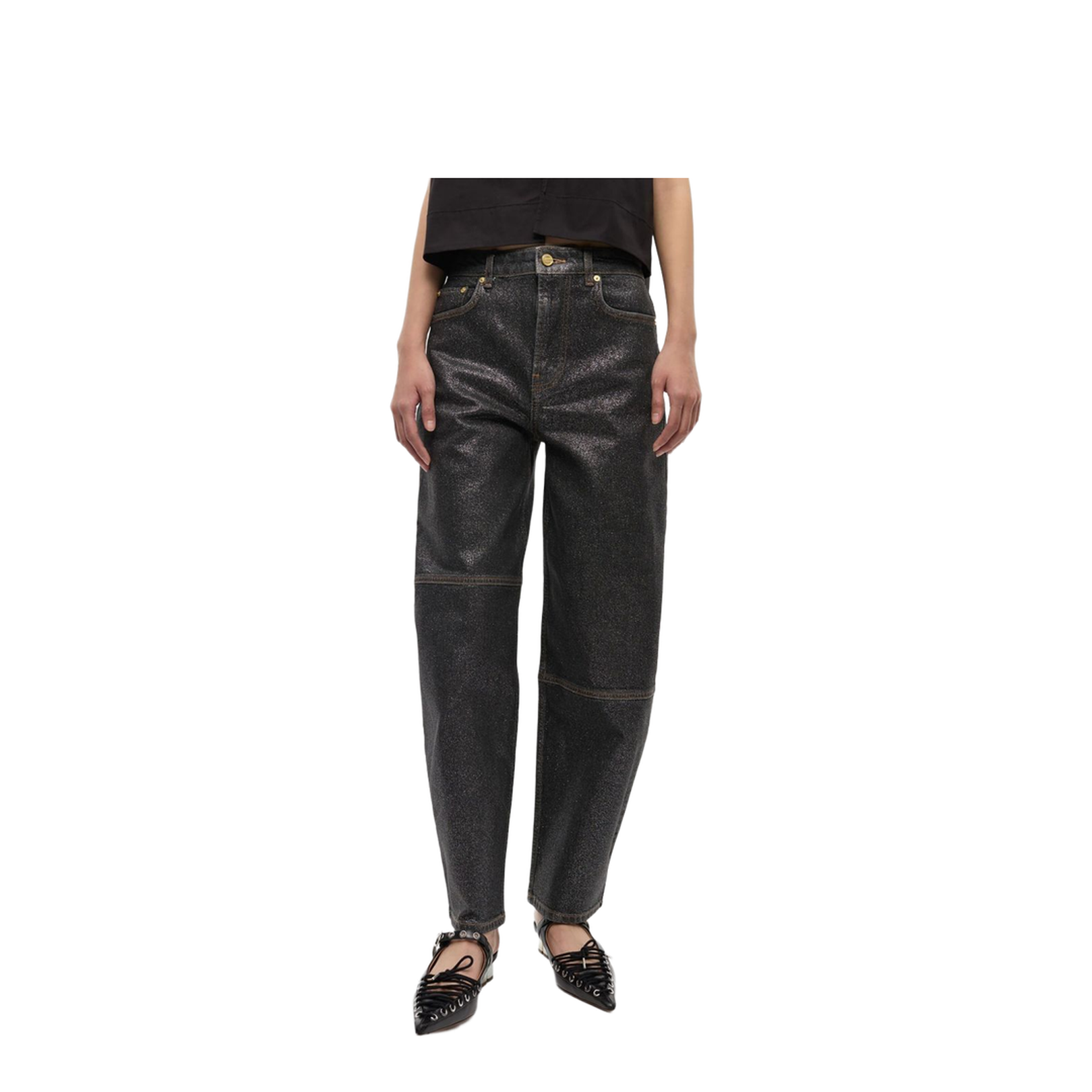 Organic Cotton Denim Jeans - Black - Image 4