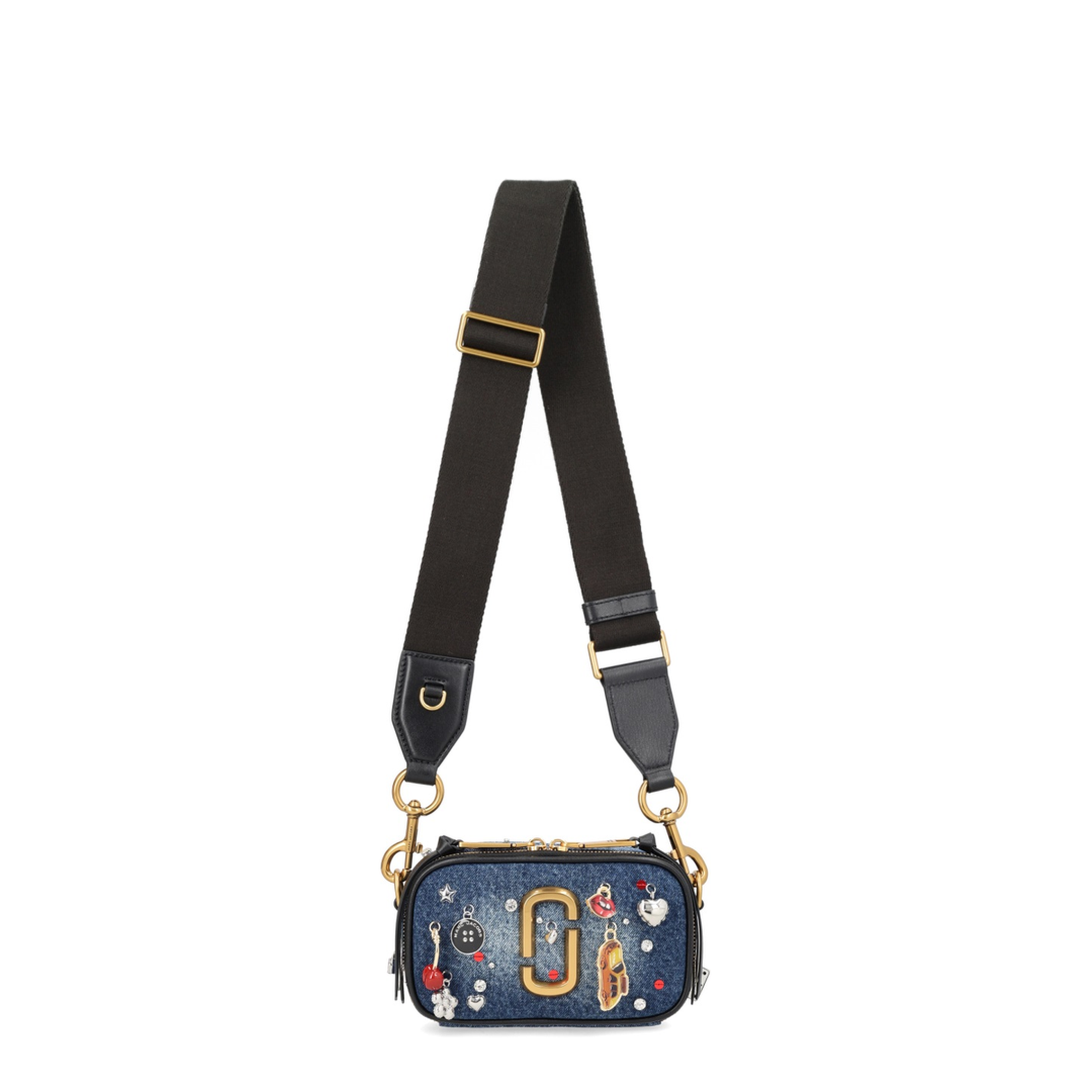 Snapshot Charm-Detail Denim Crossbody Bag - Image 1