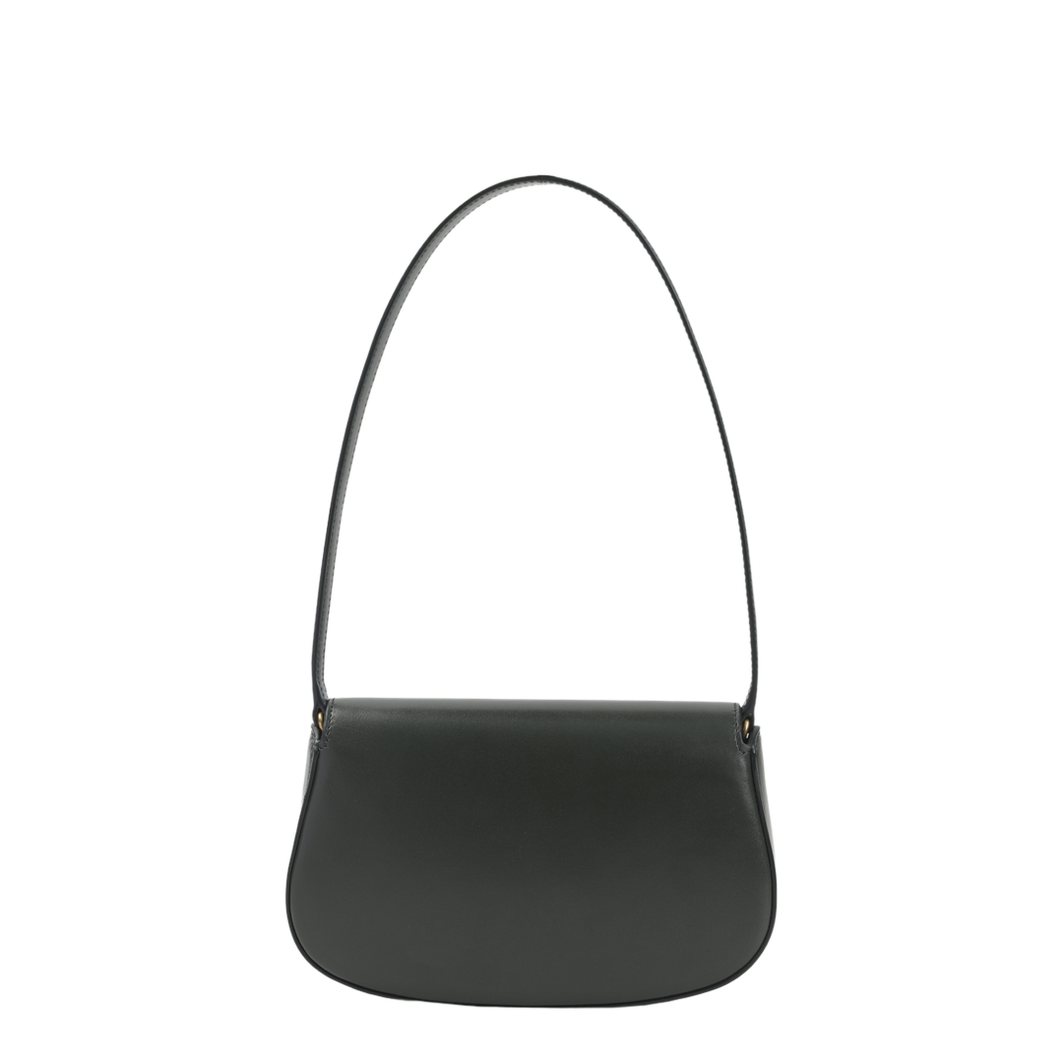Demi-Lune Lamb Leather Shoulder Bag - Dark Green - Image 4
