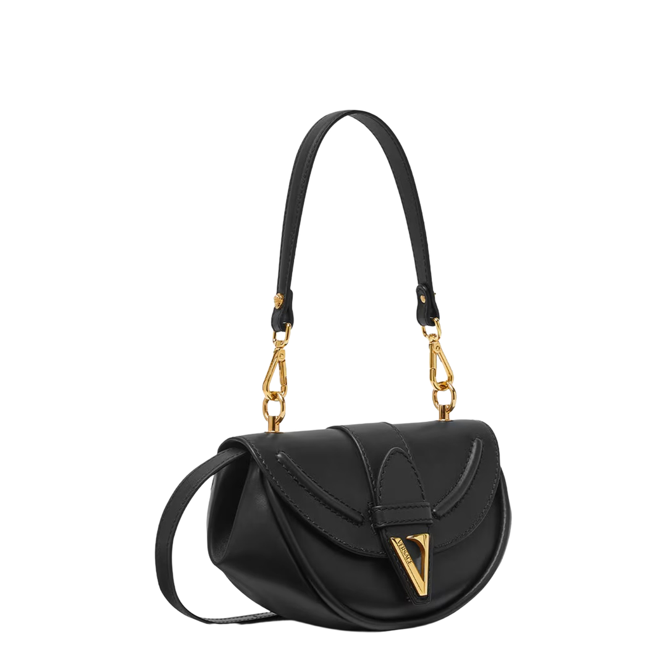 Virtus Small Calfskin Shoulder Bag - Black - Image 2