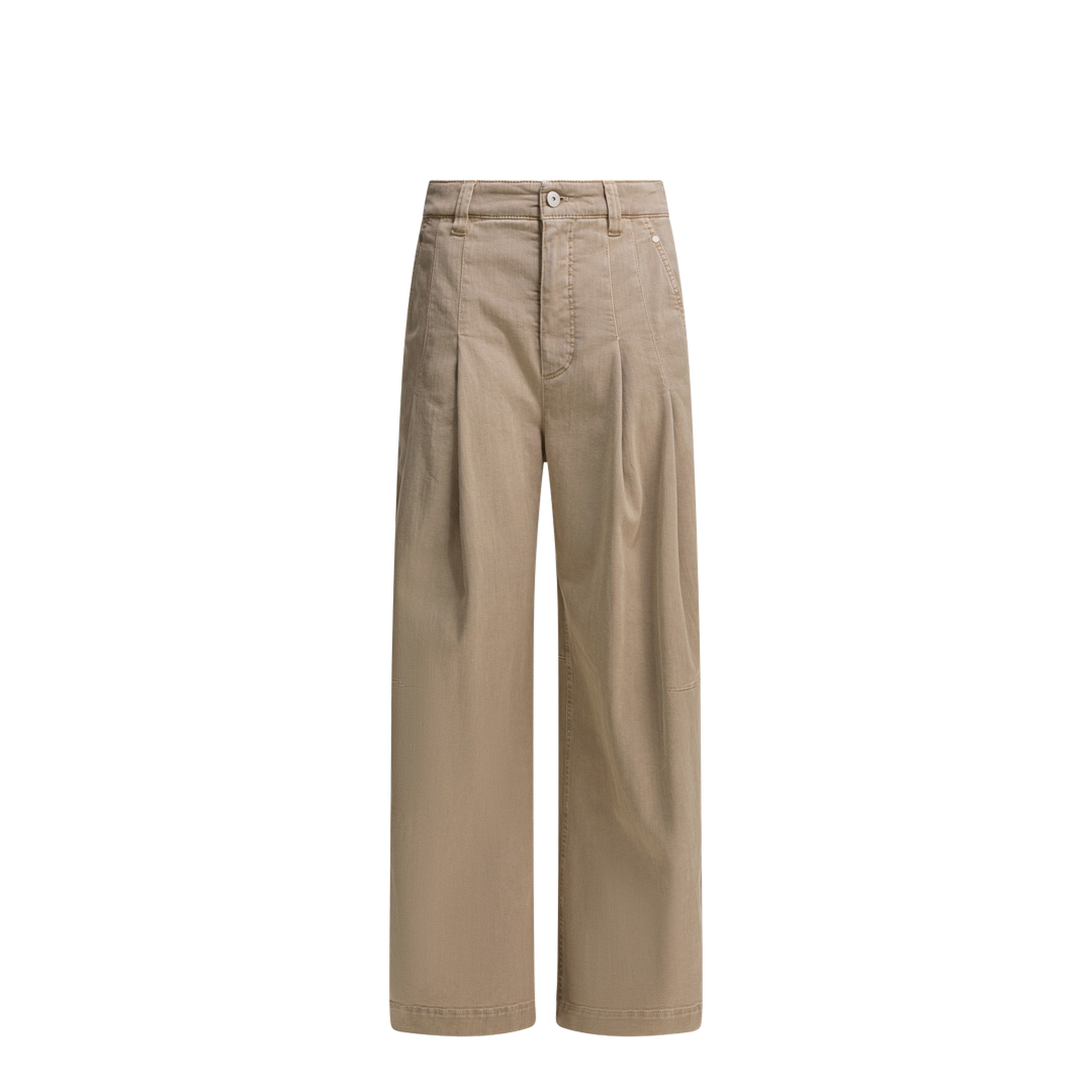 Wide-leg Jeans Beige - Image 1