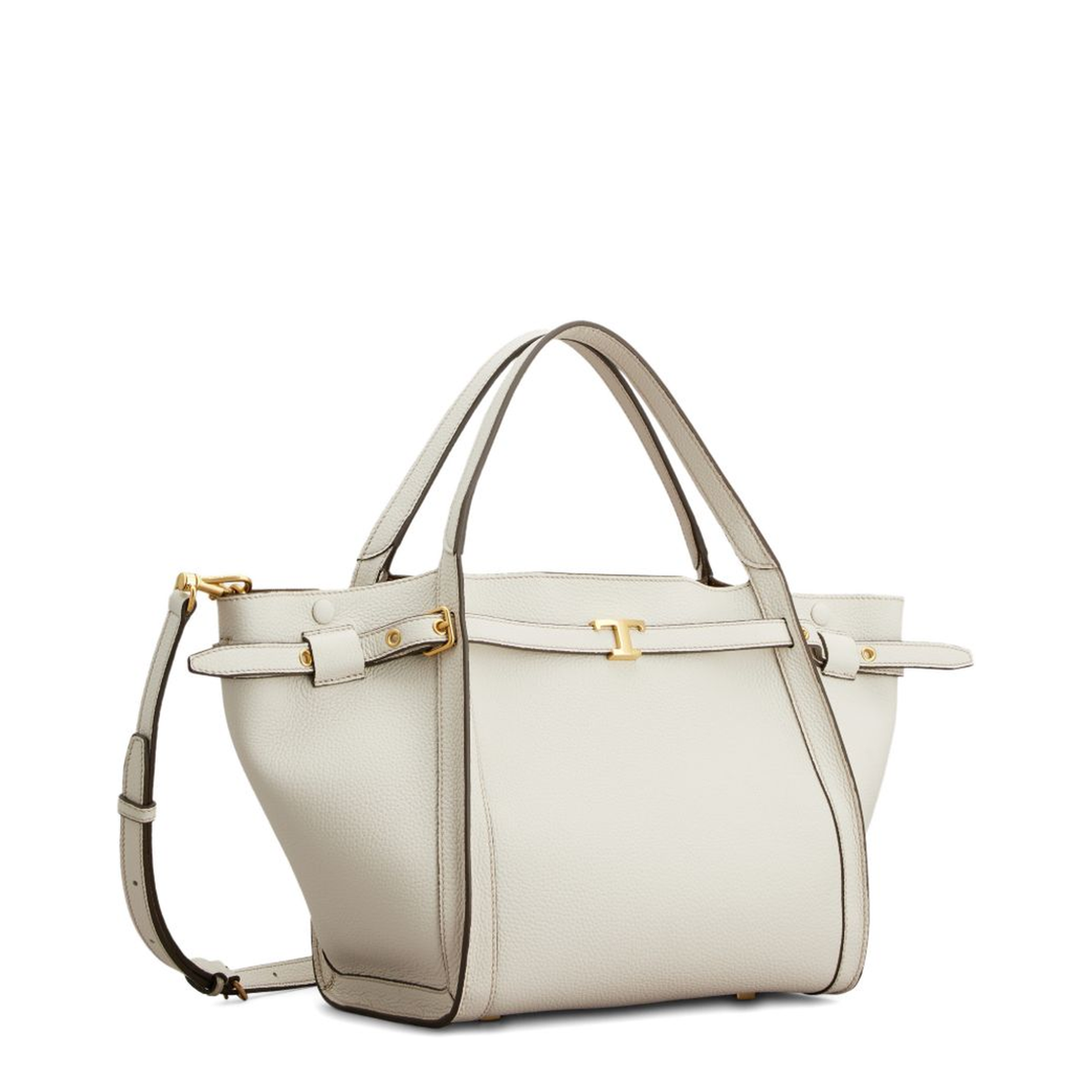T Timeless Medium Calf Leather Tote - White - Image 4