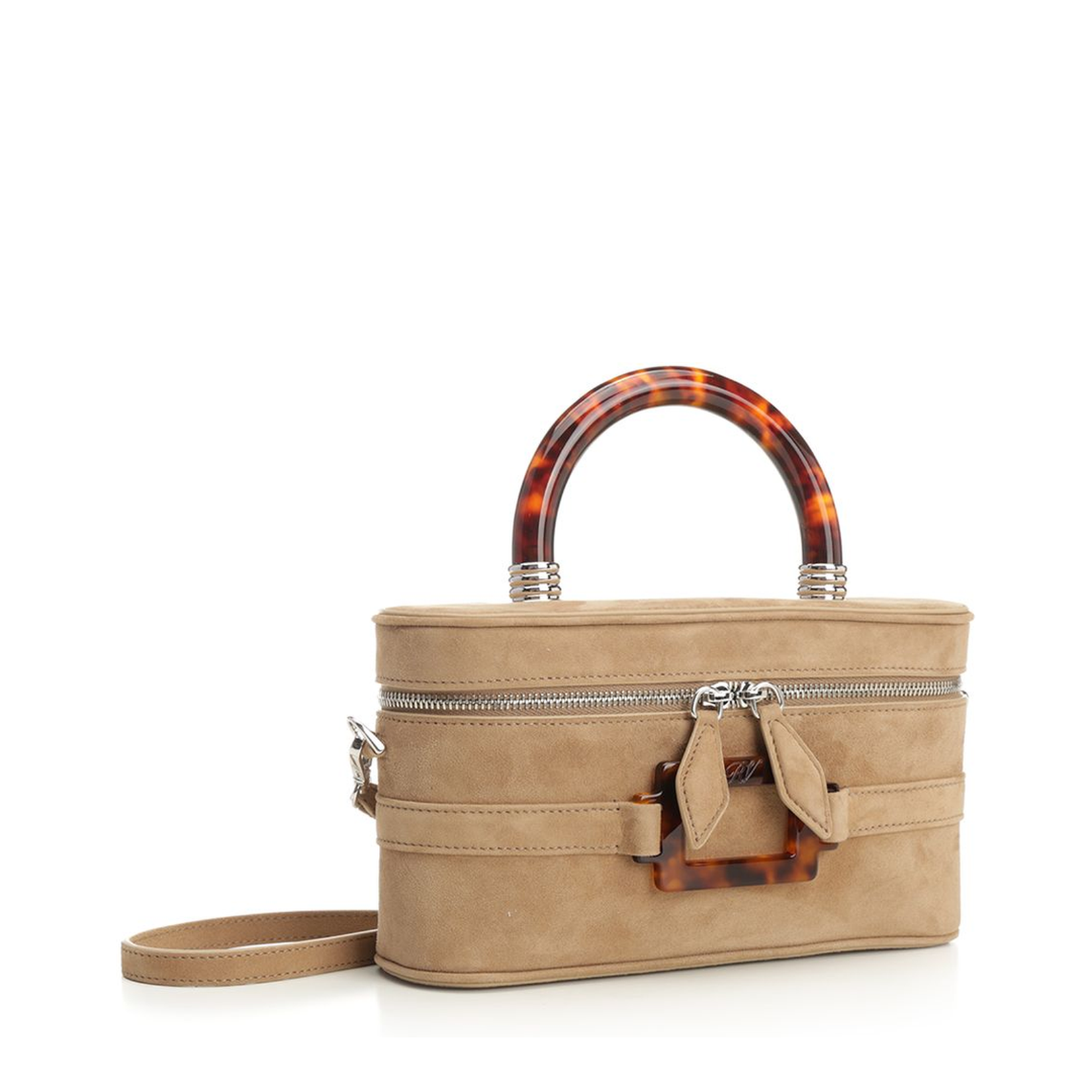 Belle Vivier Vanity Small Goat Skin Tote - Beige - Image 3